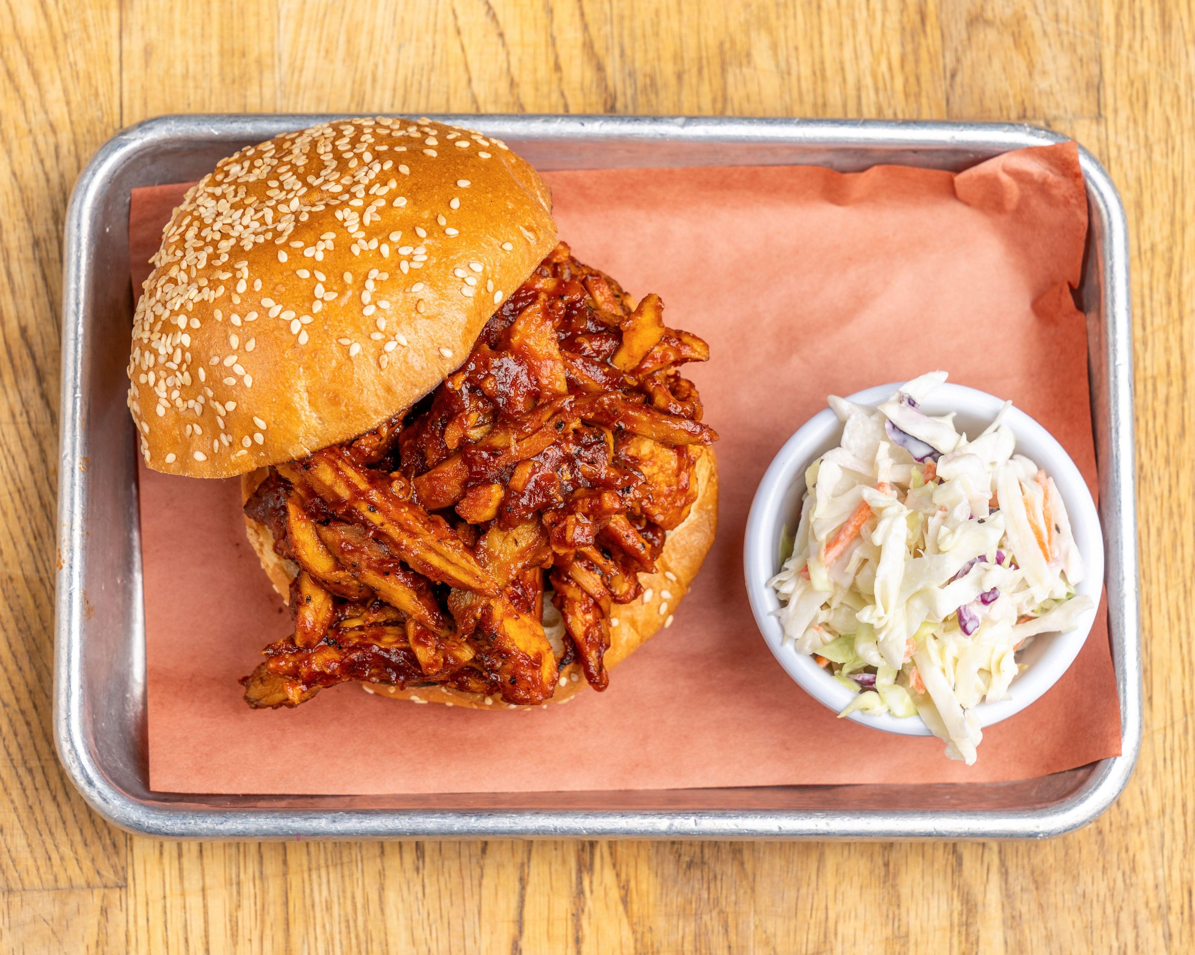 BBQ Pulled Chicken Sandwich.