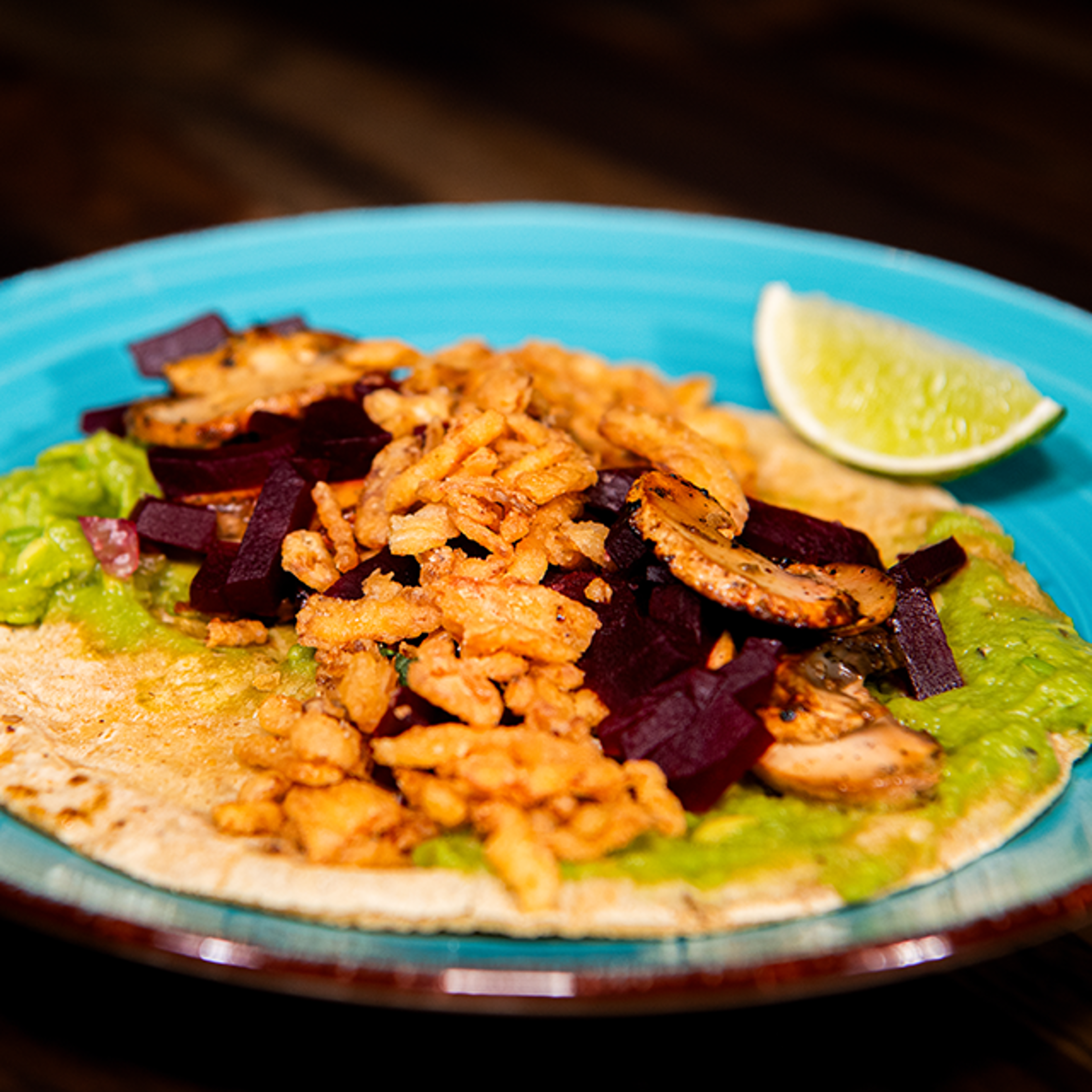 Mushrooms & Beets Taco.