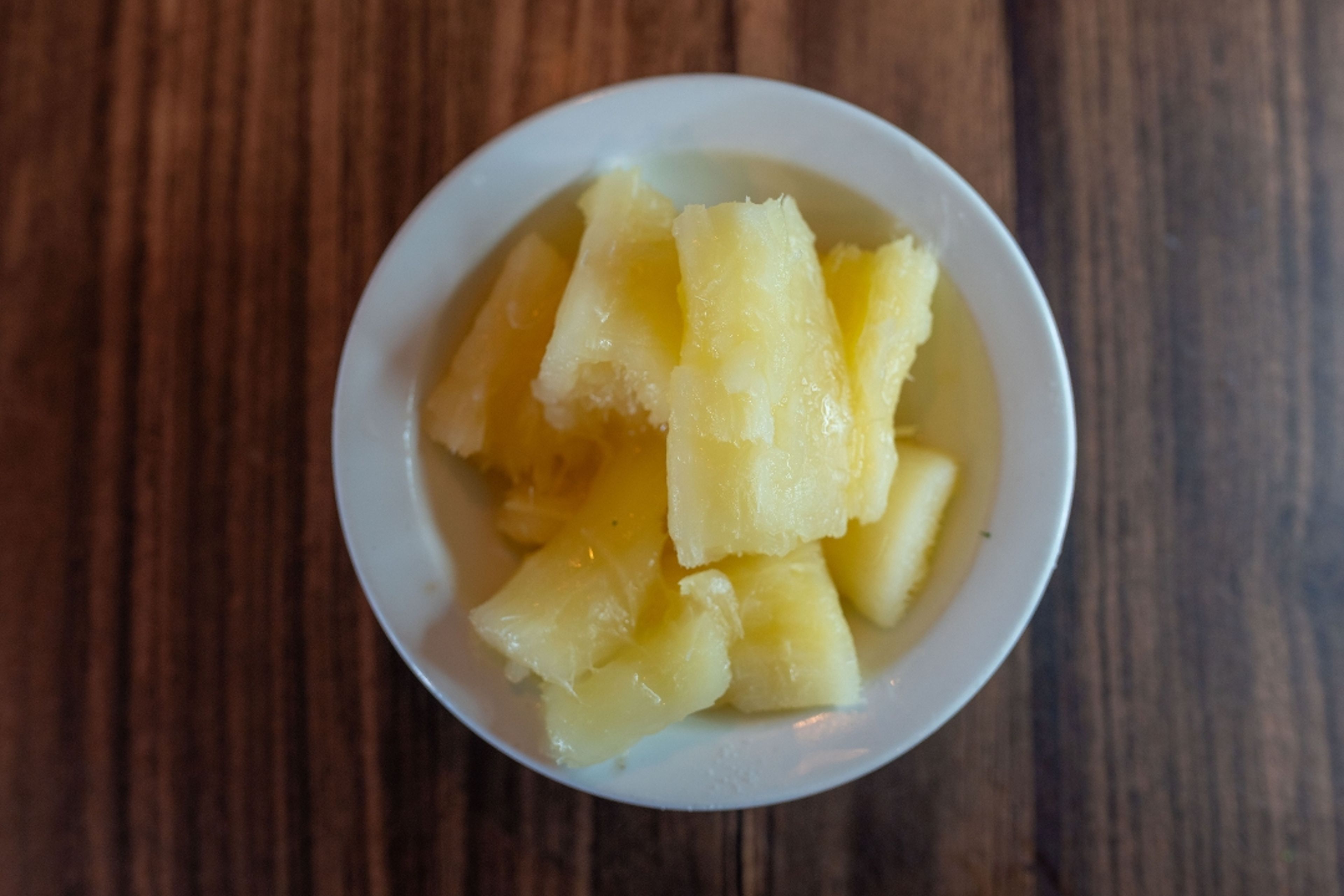 Yuca with Mojo Sauce.