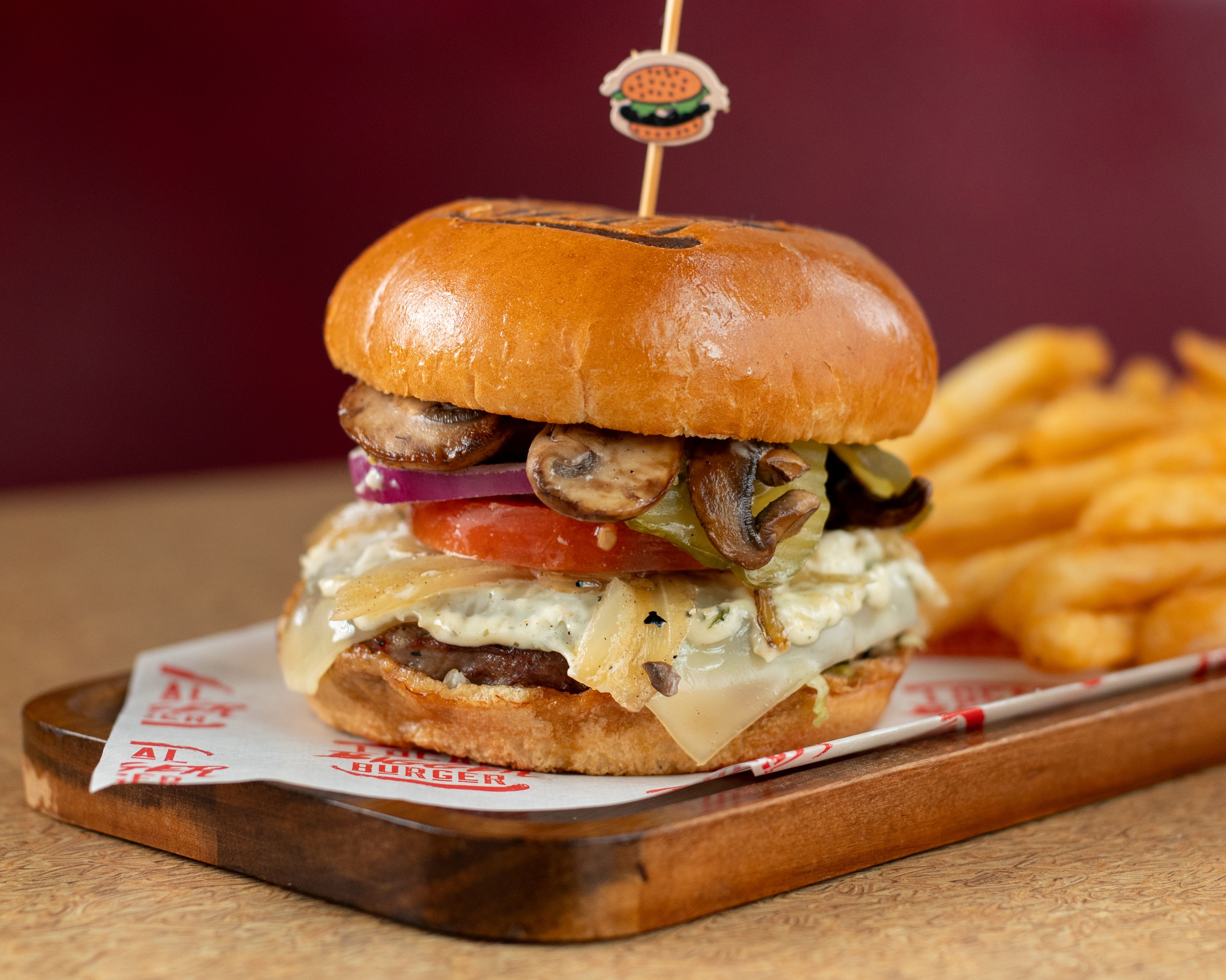 Double Shrooms n' Onions Burger.