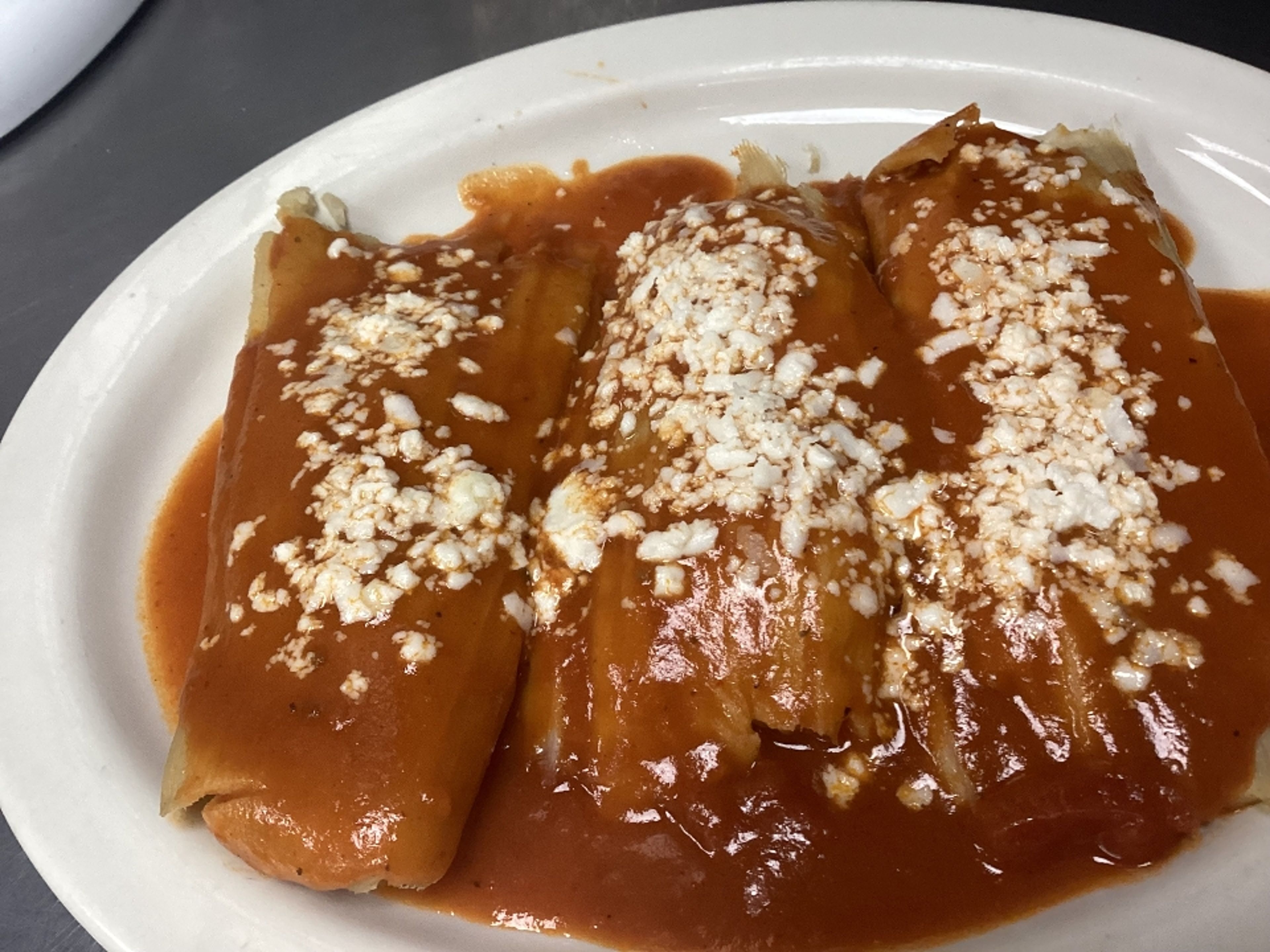 Tamales (3) pork only.