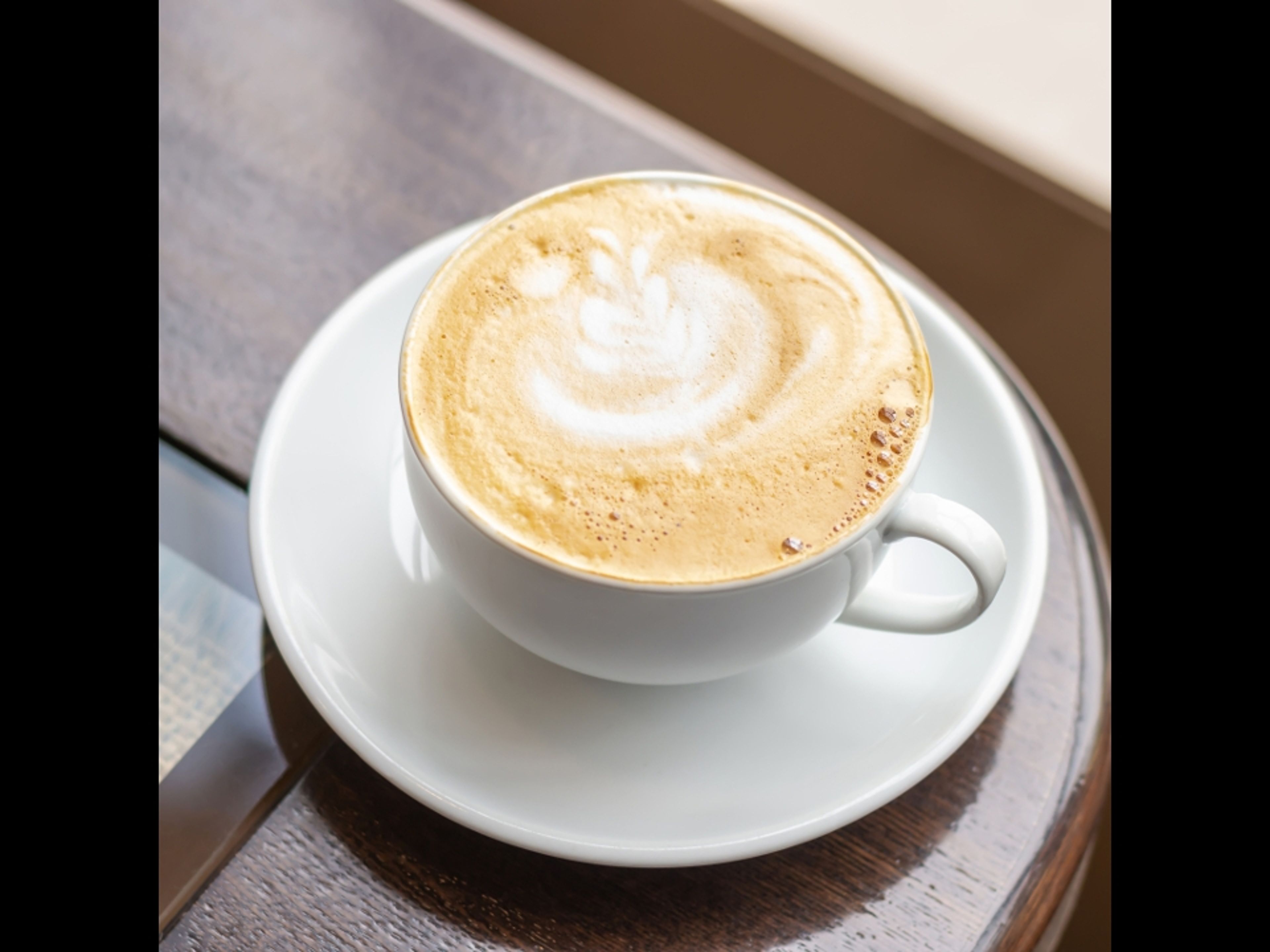 Flat White (6 oz lightly foamy milk)*.