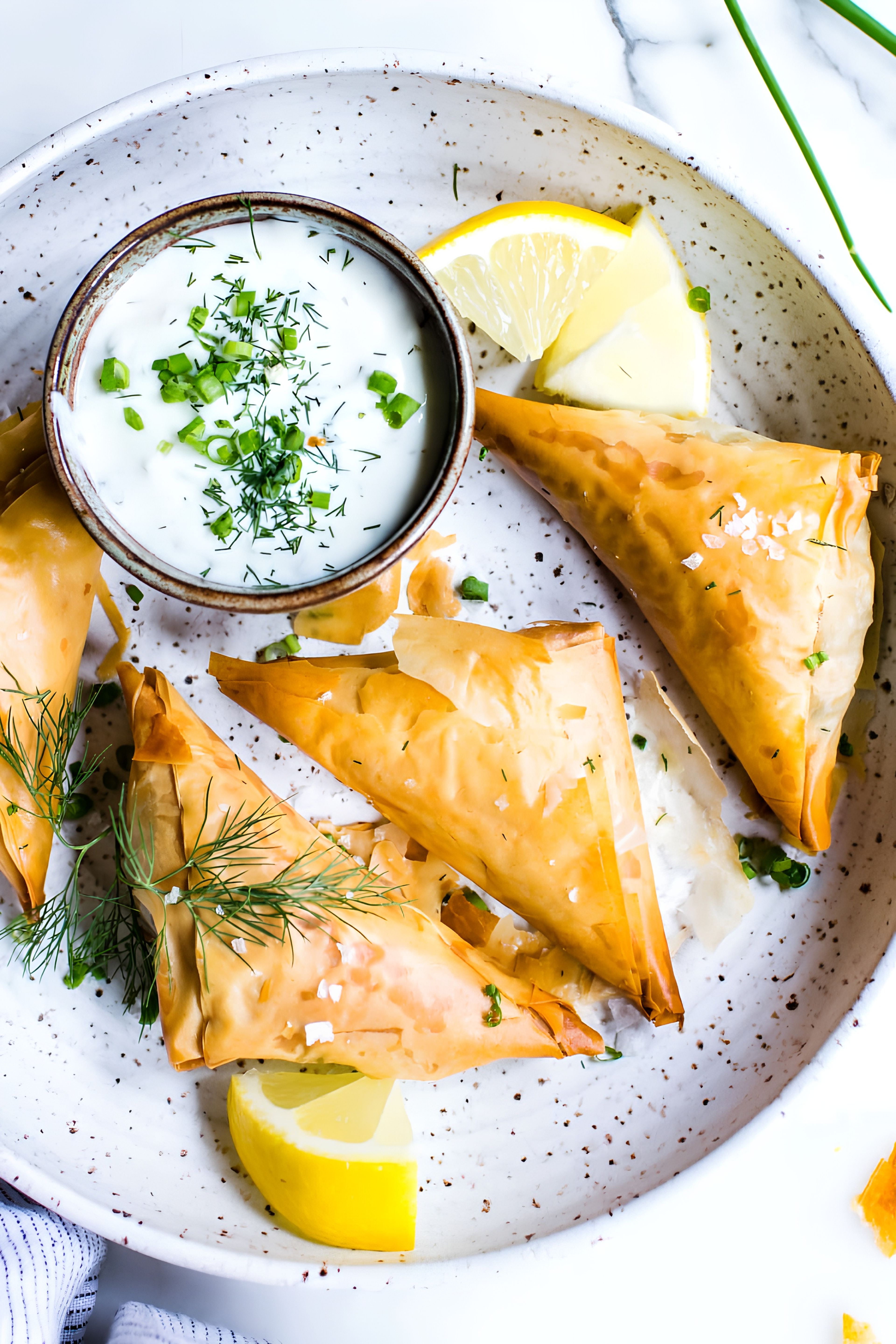 Esfenaj Pie & Garlic Sauce