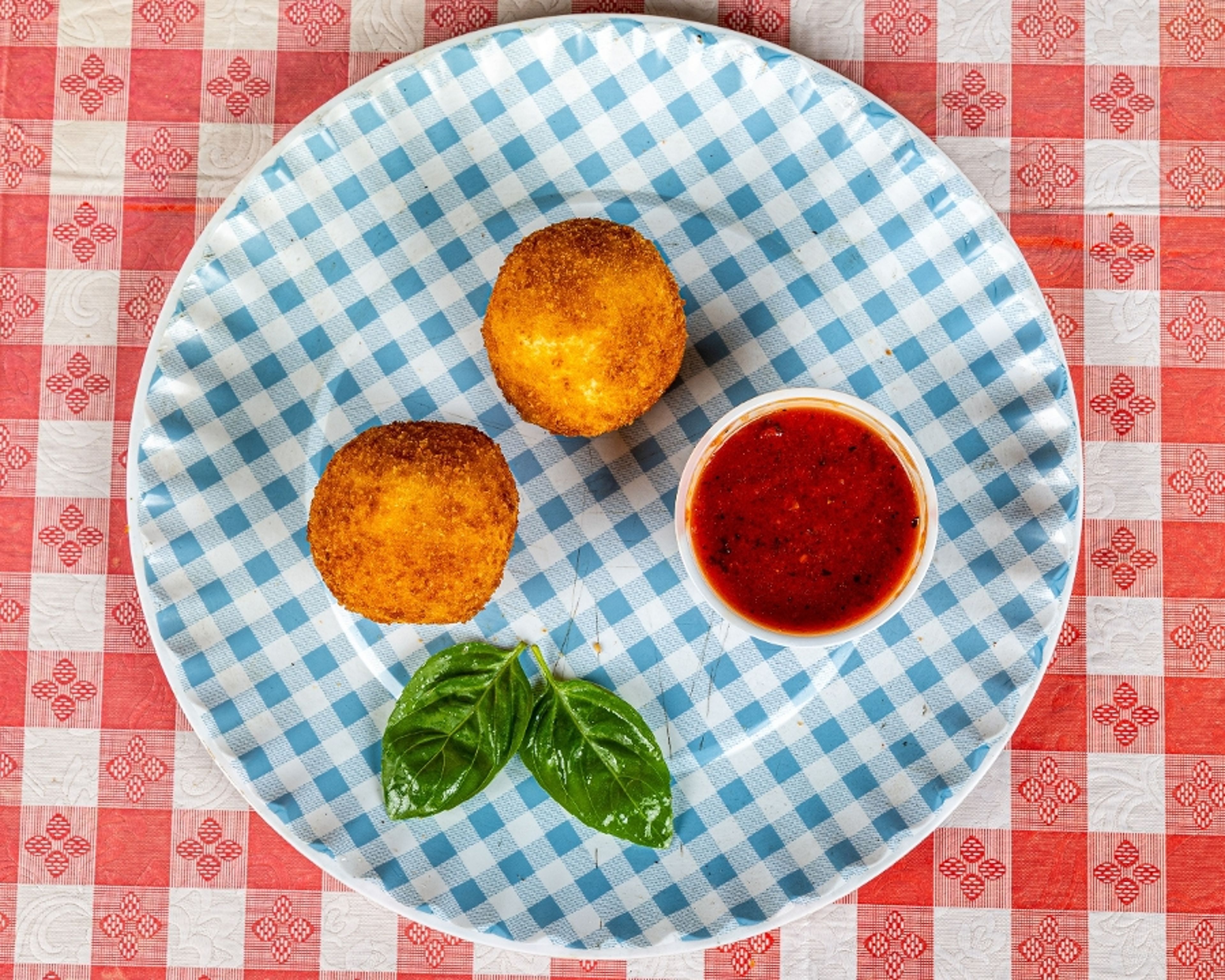 Arancini's with marinara sauce.