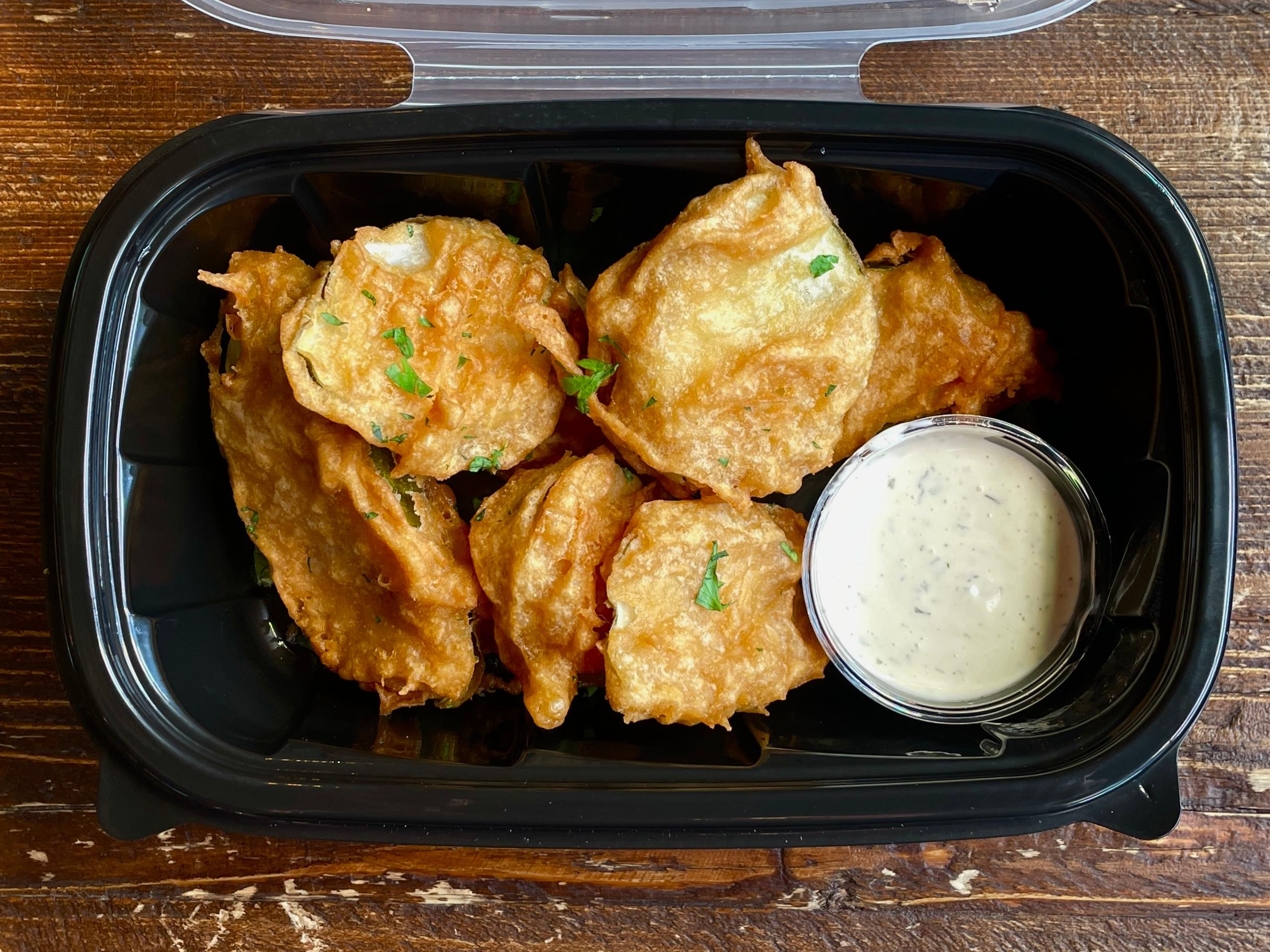 Fried Kosher Dill Pickles.