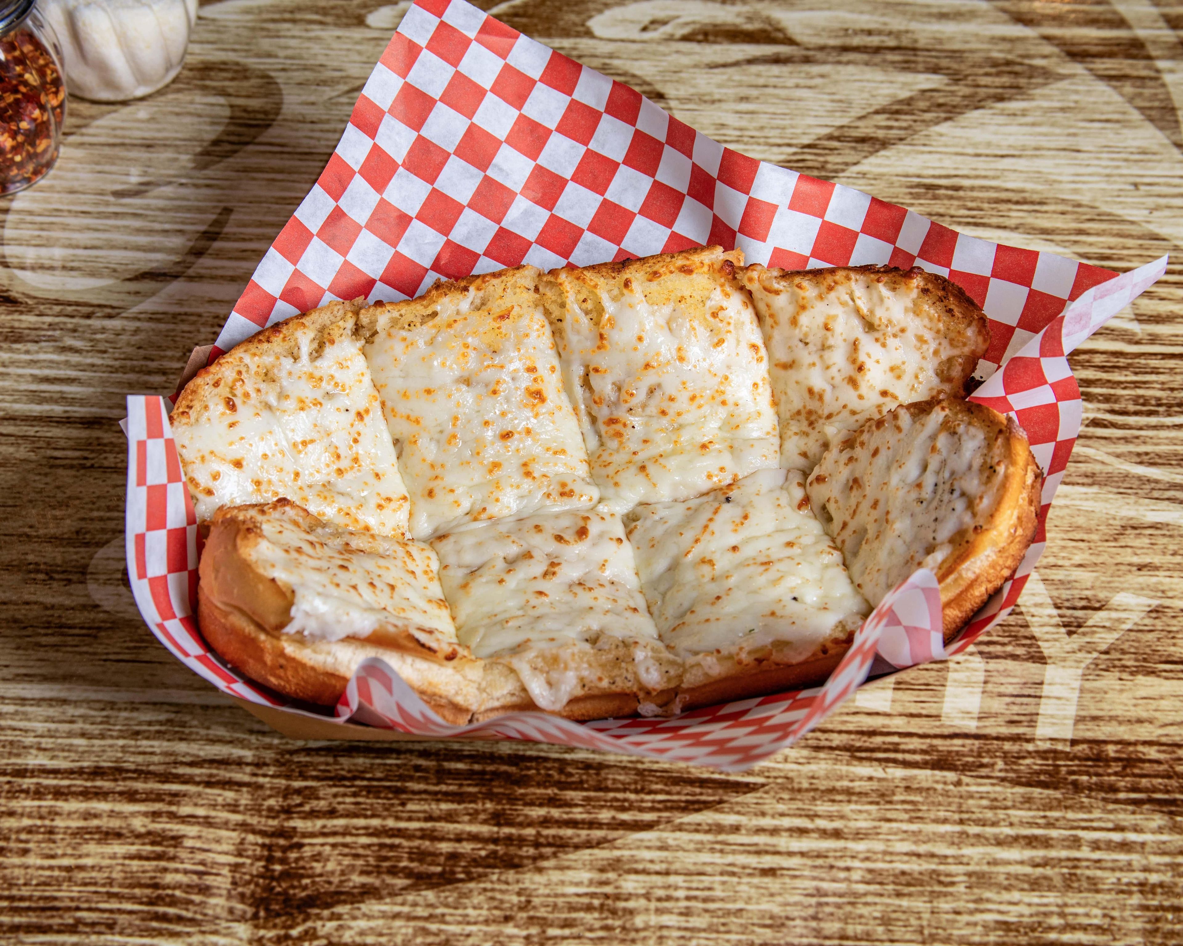 CHEESY GARLIC BREAD.
