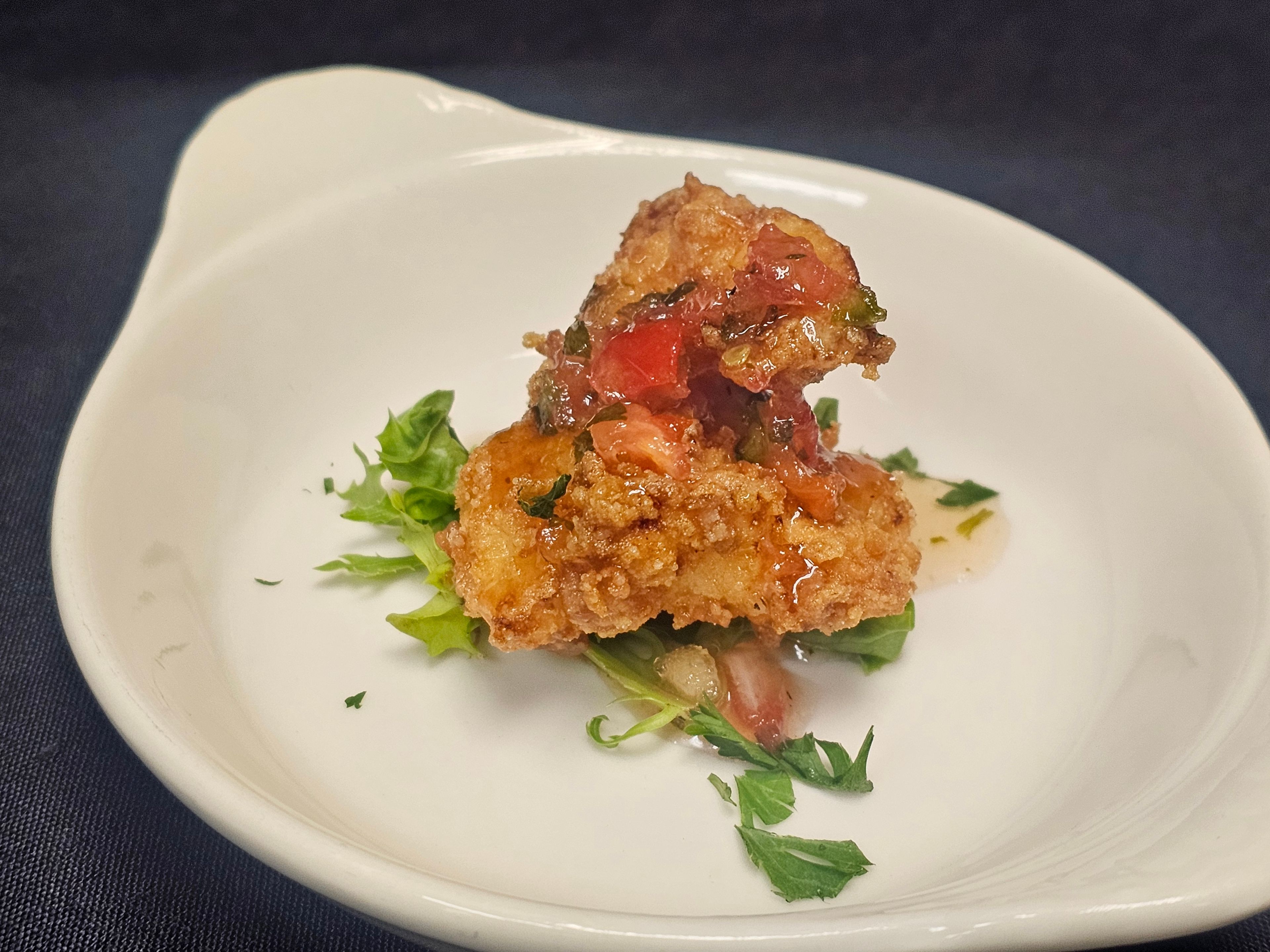 Fried Shrimp and Tomato Jam.
