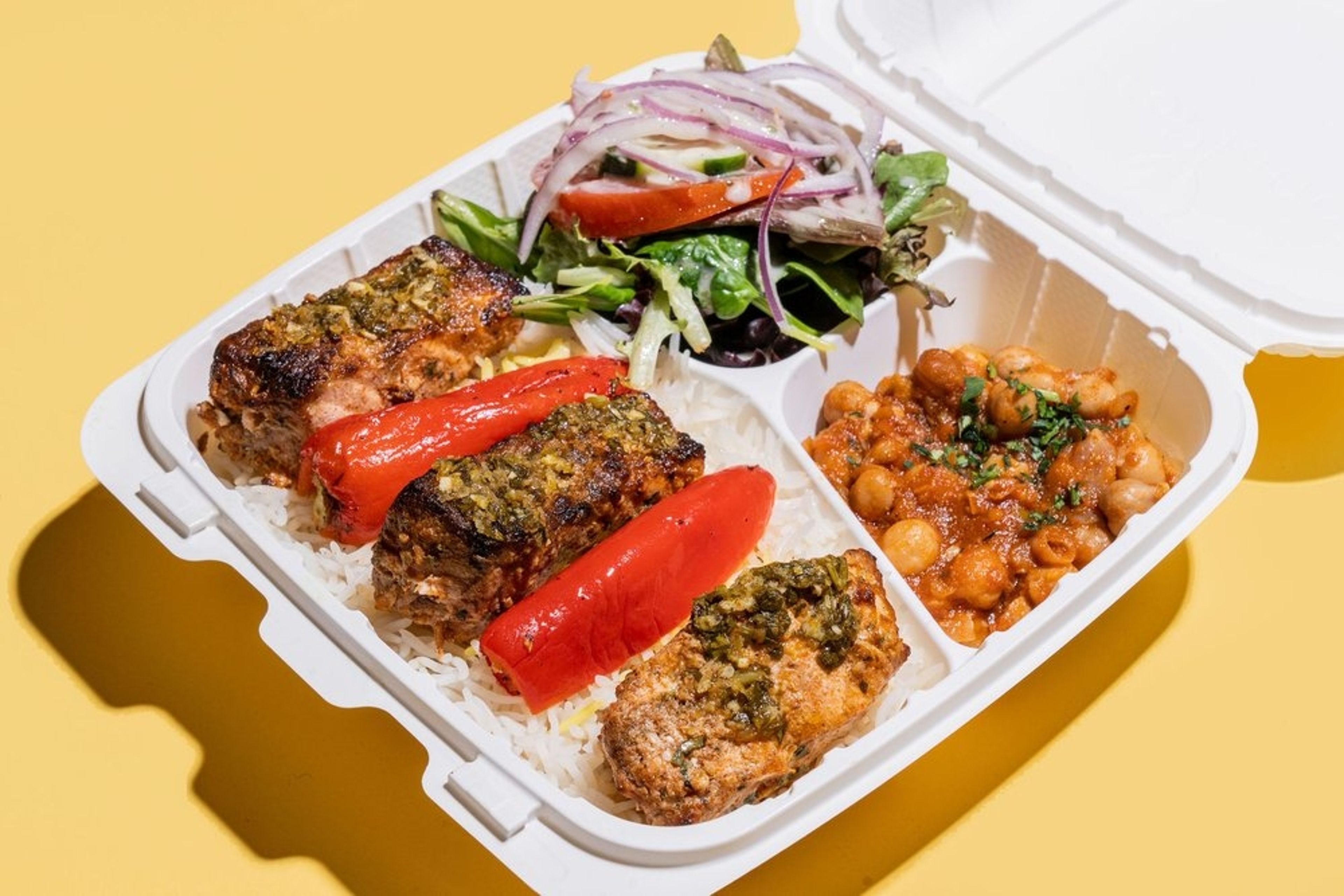 4. Salmon Kabob Platter.