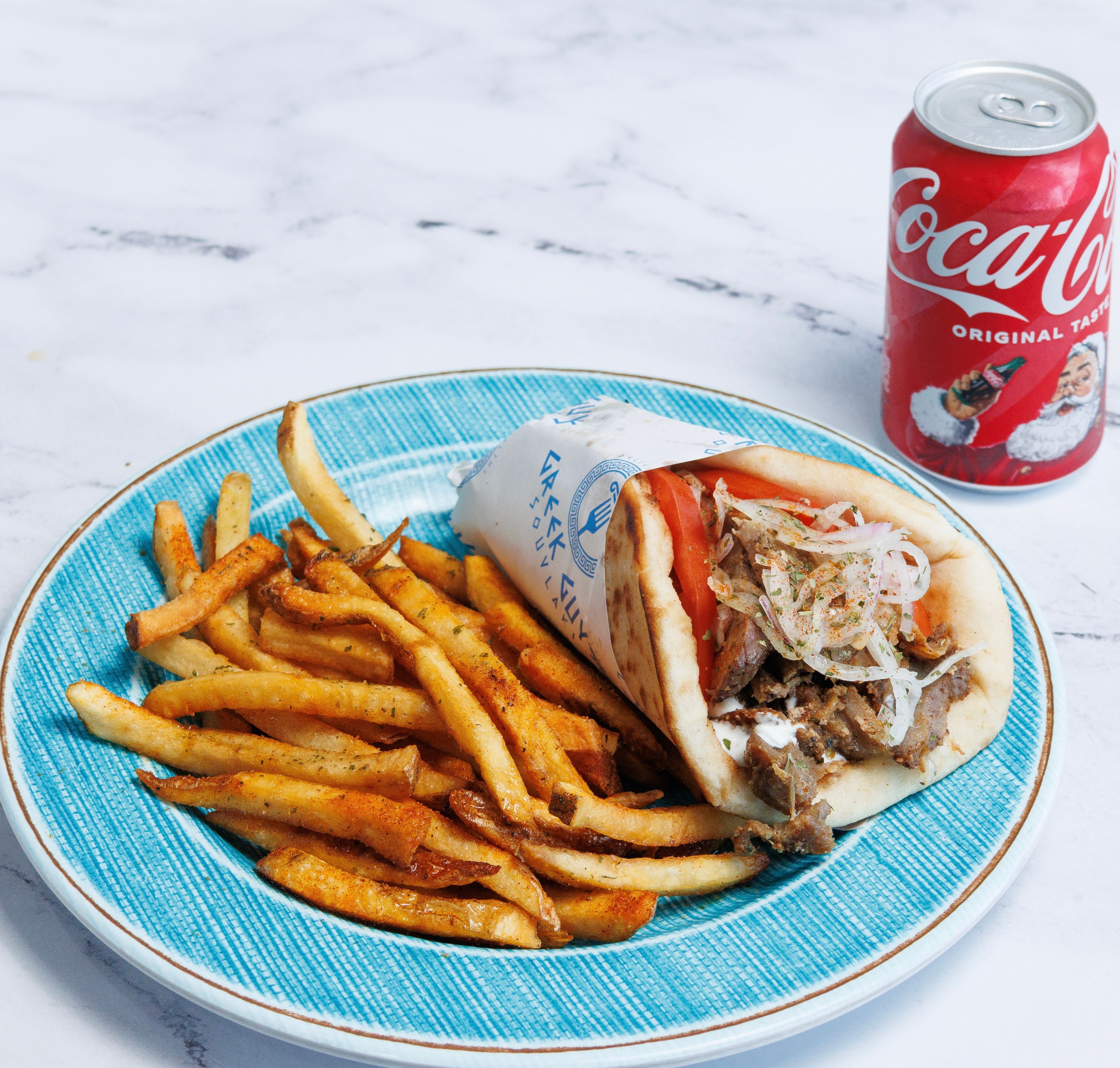 TRADITIONAL GREEK GYRO PITA COMBO.