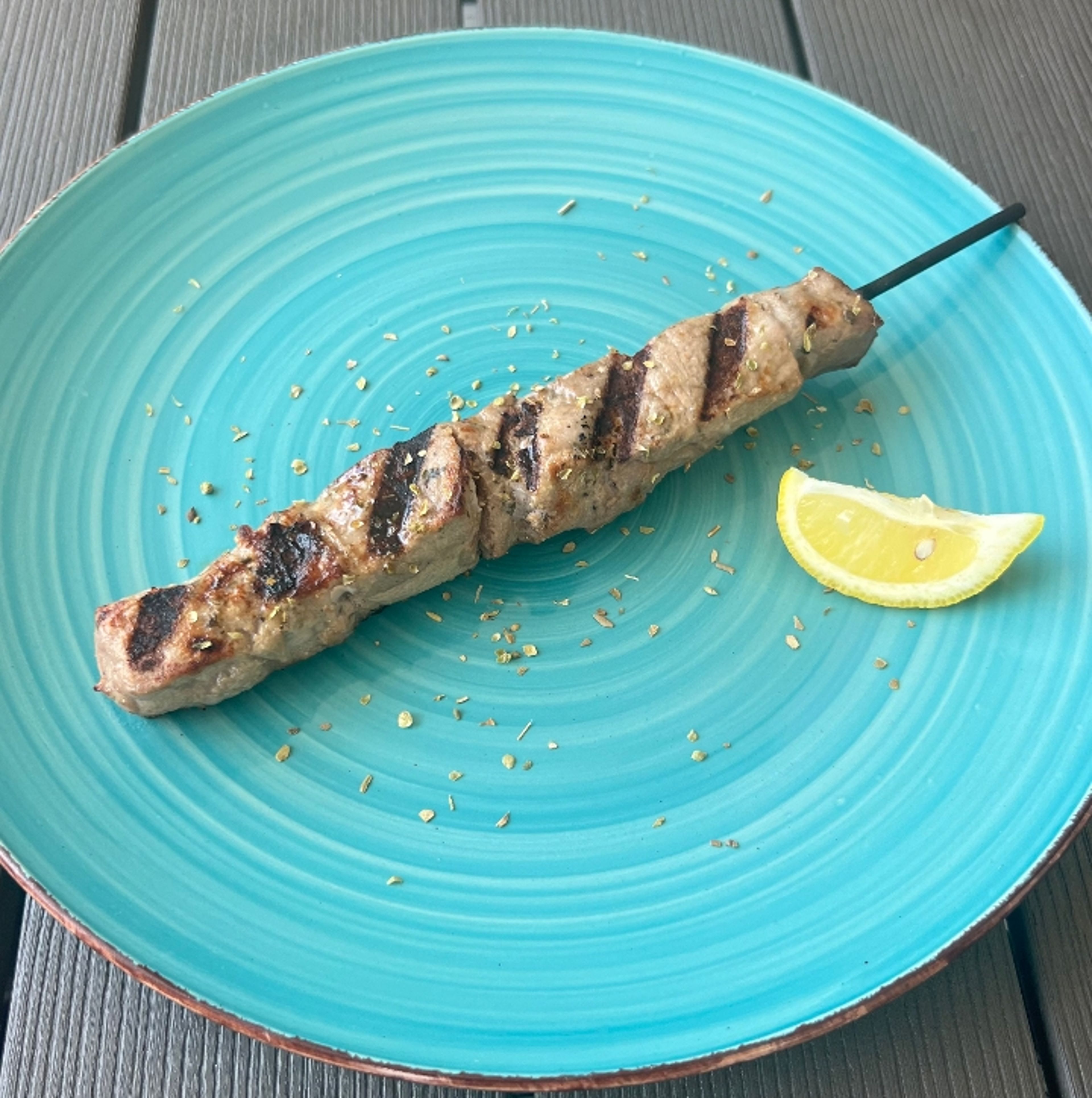 Lamb Souvlaki (1 skewer).