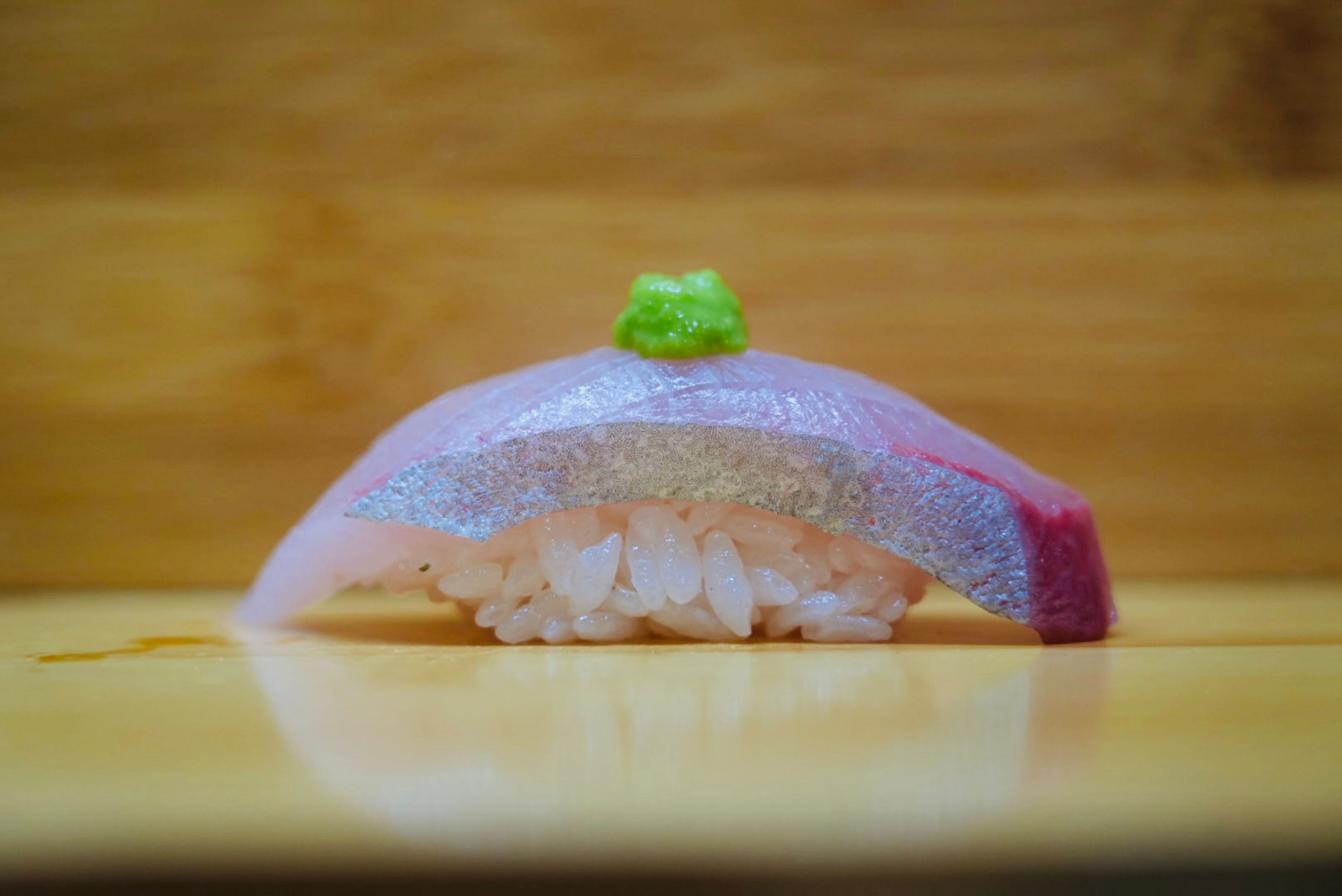 Kanpachi Jalapeno Mousse sushi.