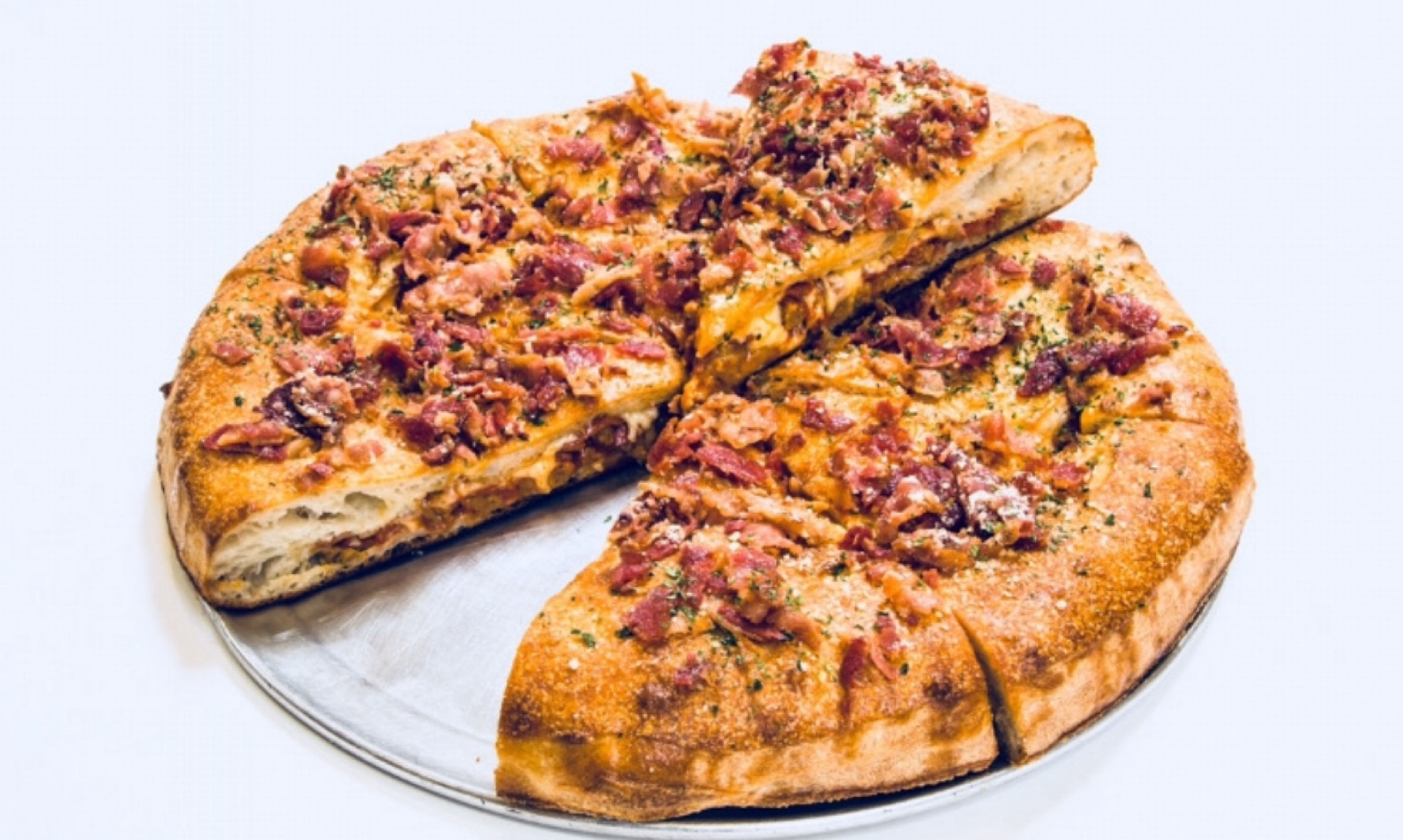 Meat Trio Stuffed Pizza.