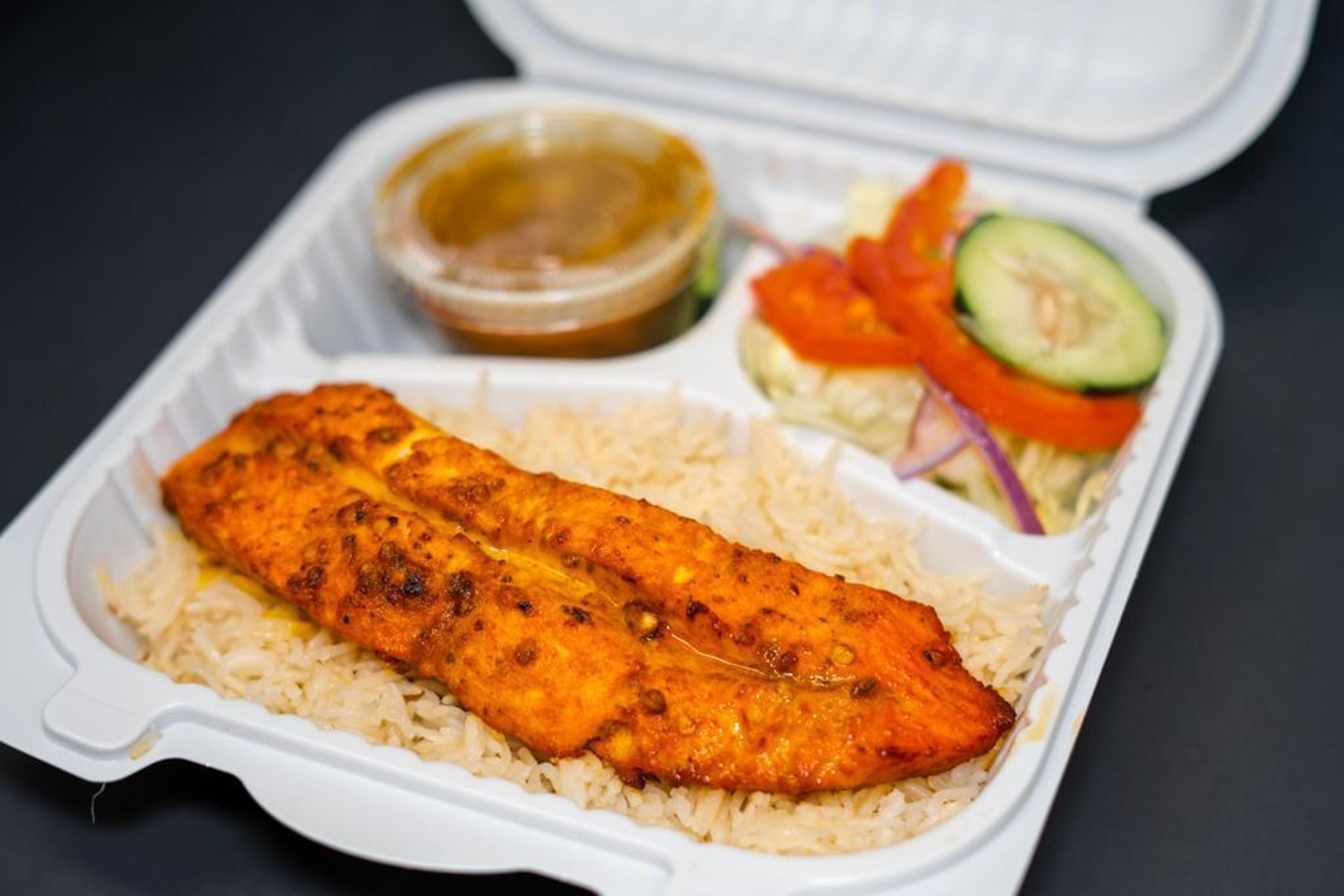 Salmon Kabob.