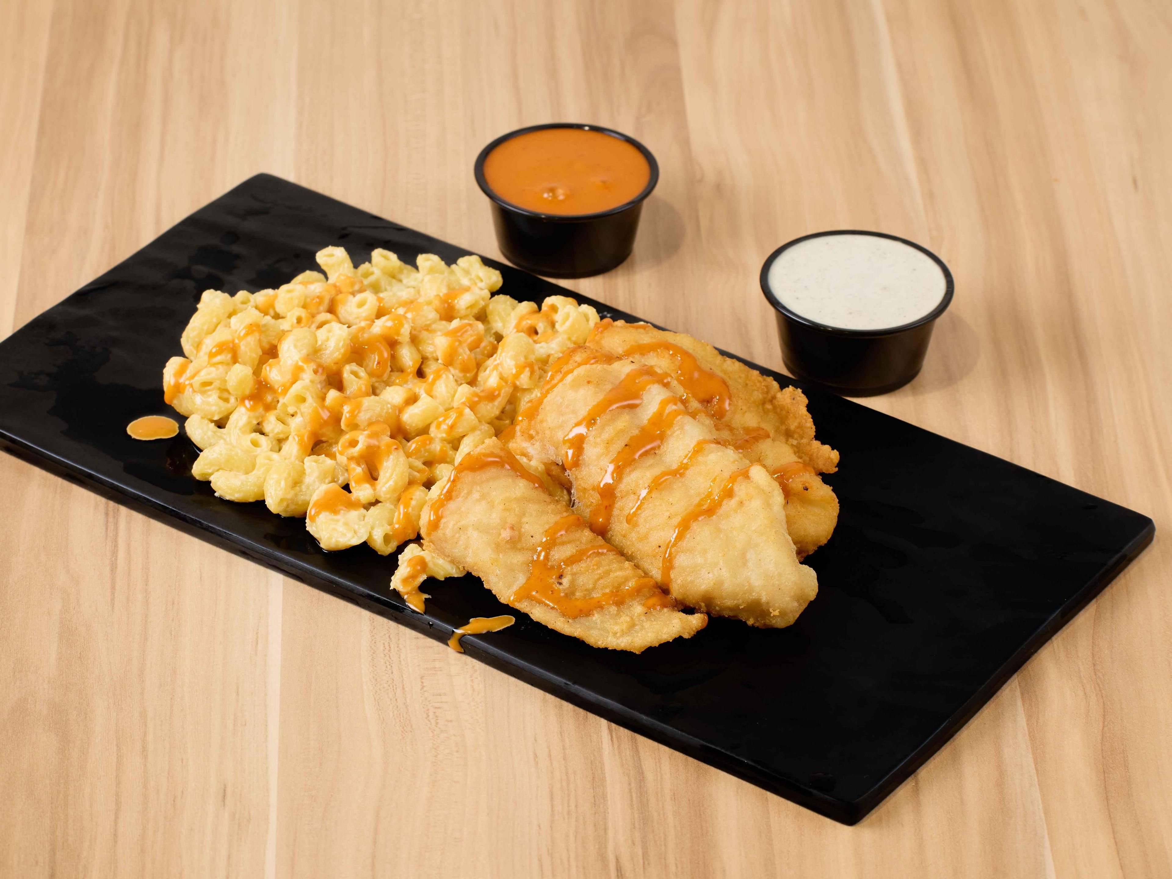 Fish Over Mac & Cheese.