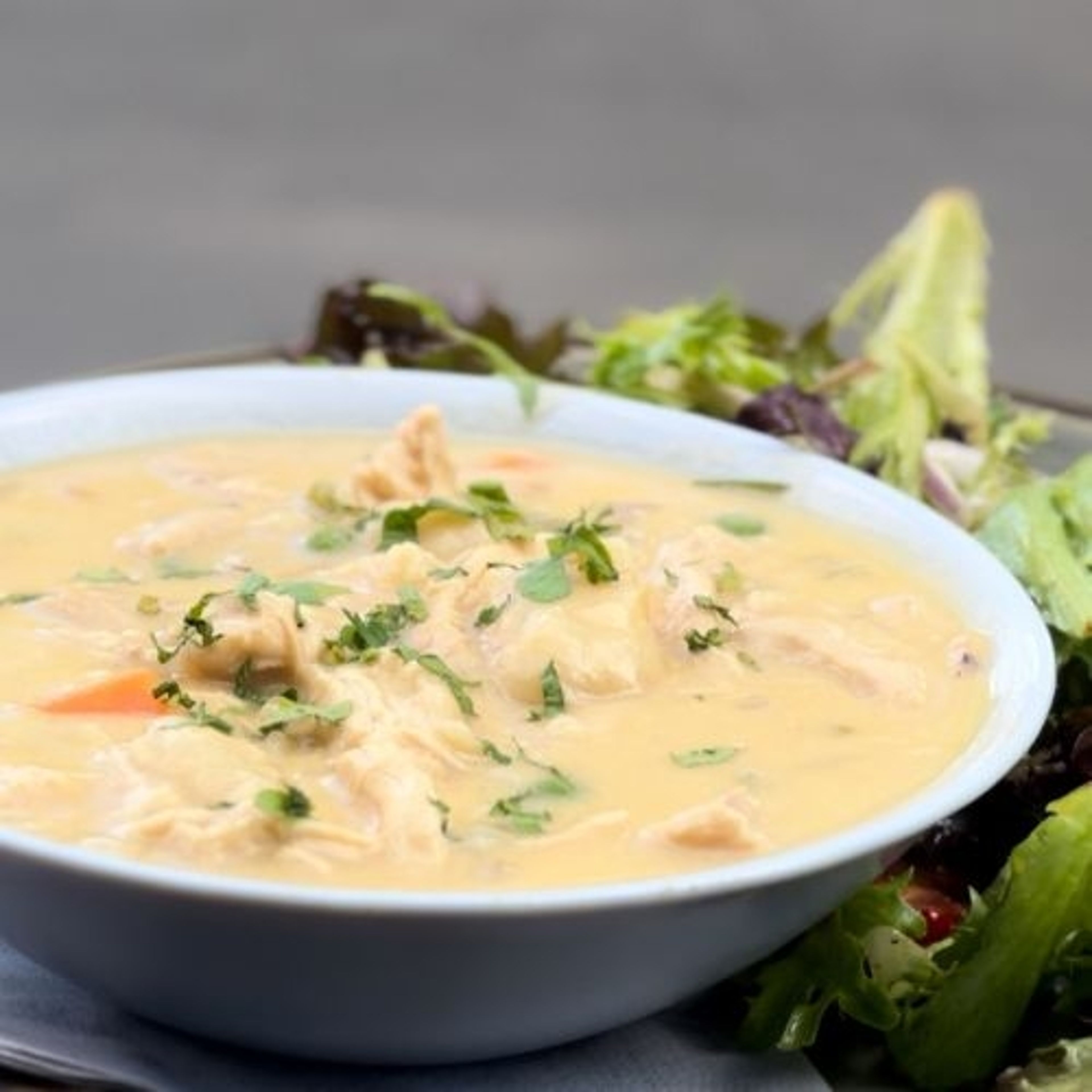 Blueplate Special Chicken & Dumplings.