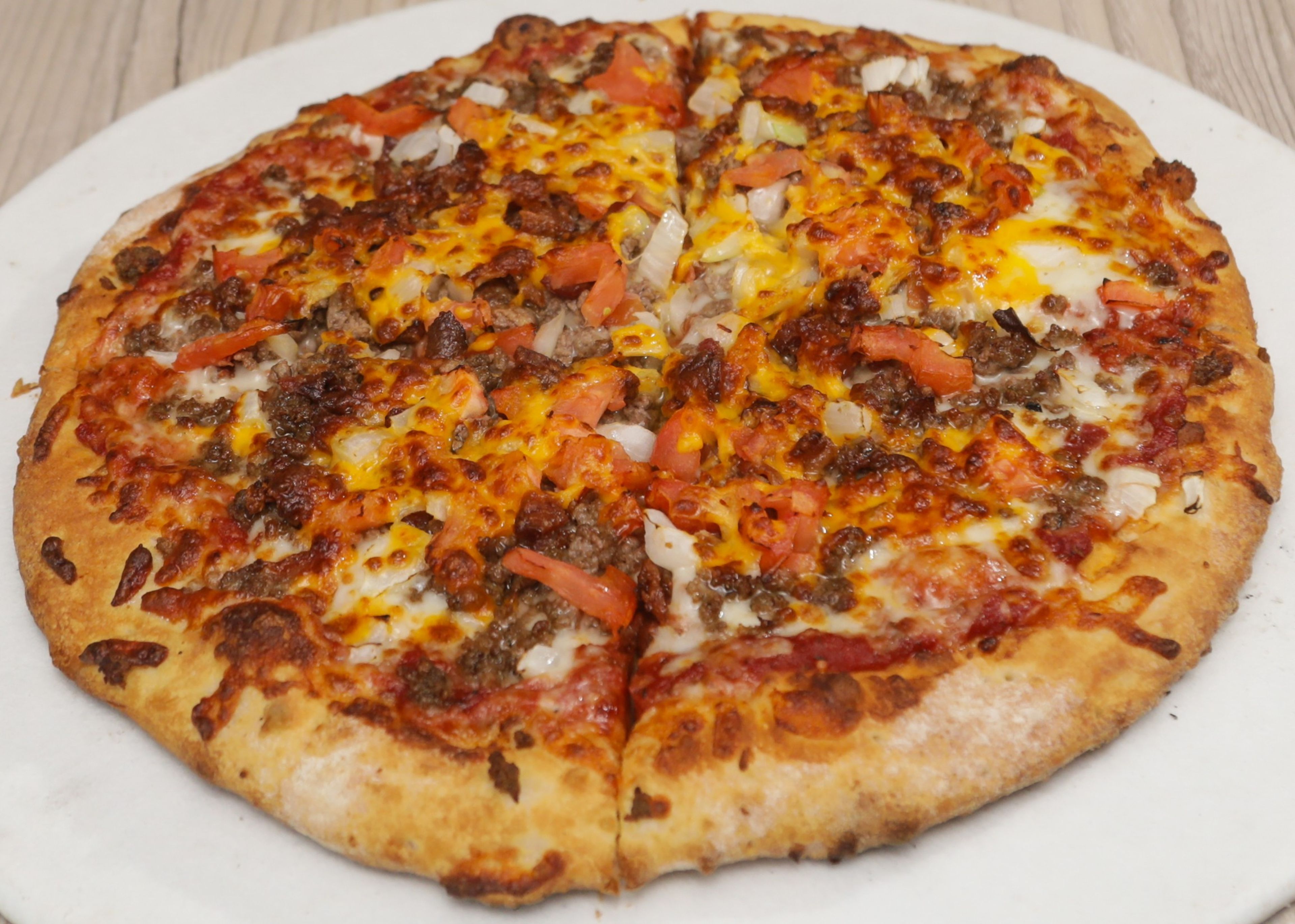 10" Bacon Cheeseburger.