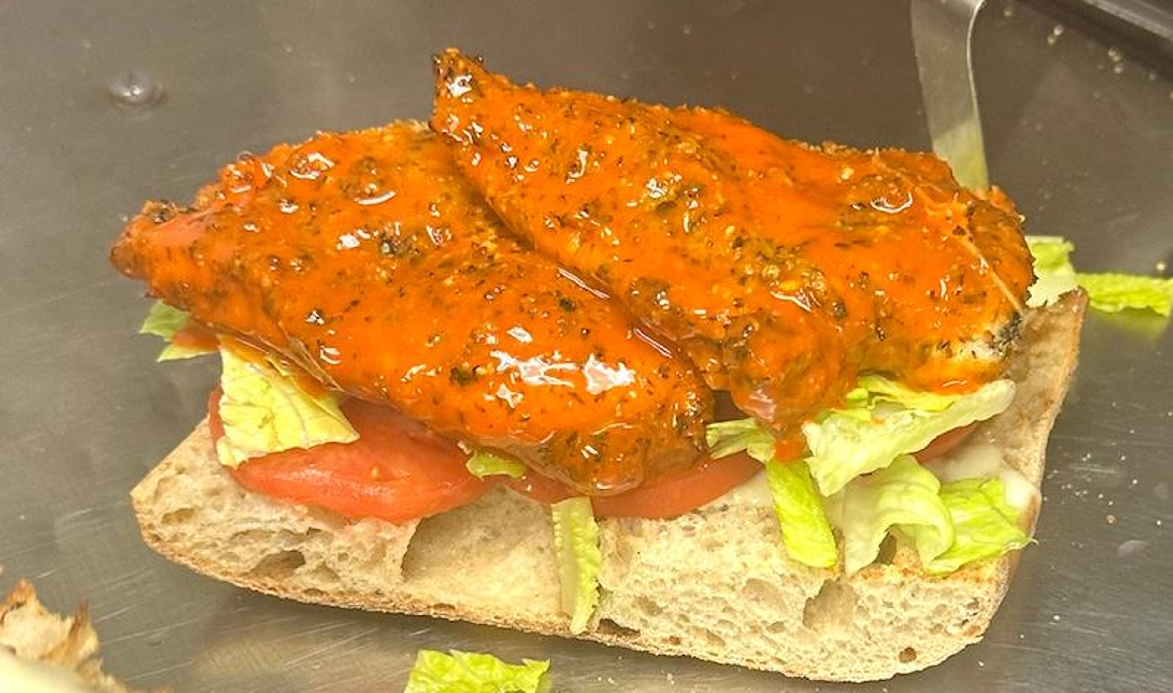 Mini Romano Chicken Buffalo Sandwiches.