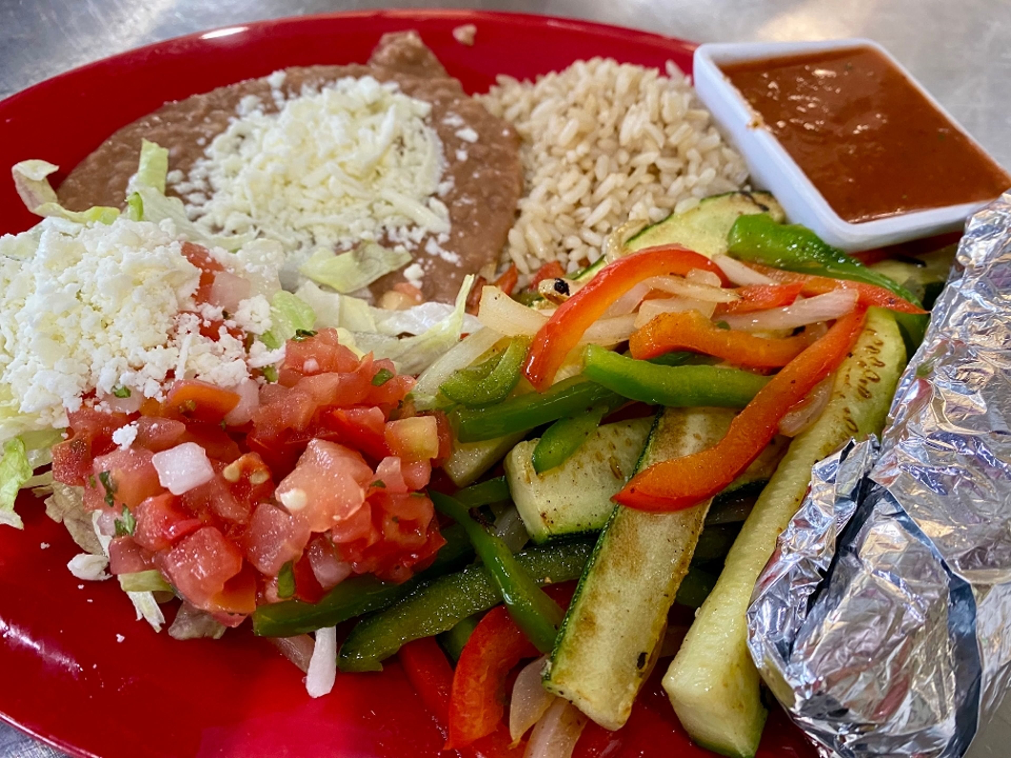 Veggie Taco Plate.
