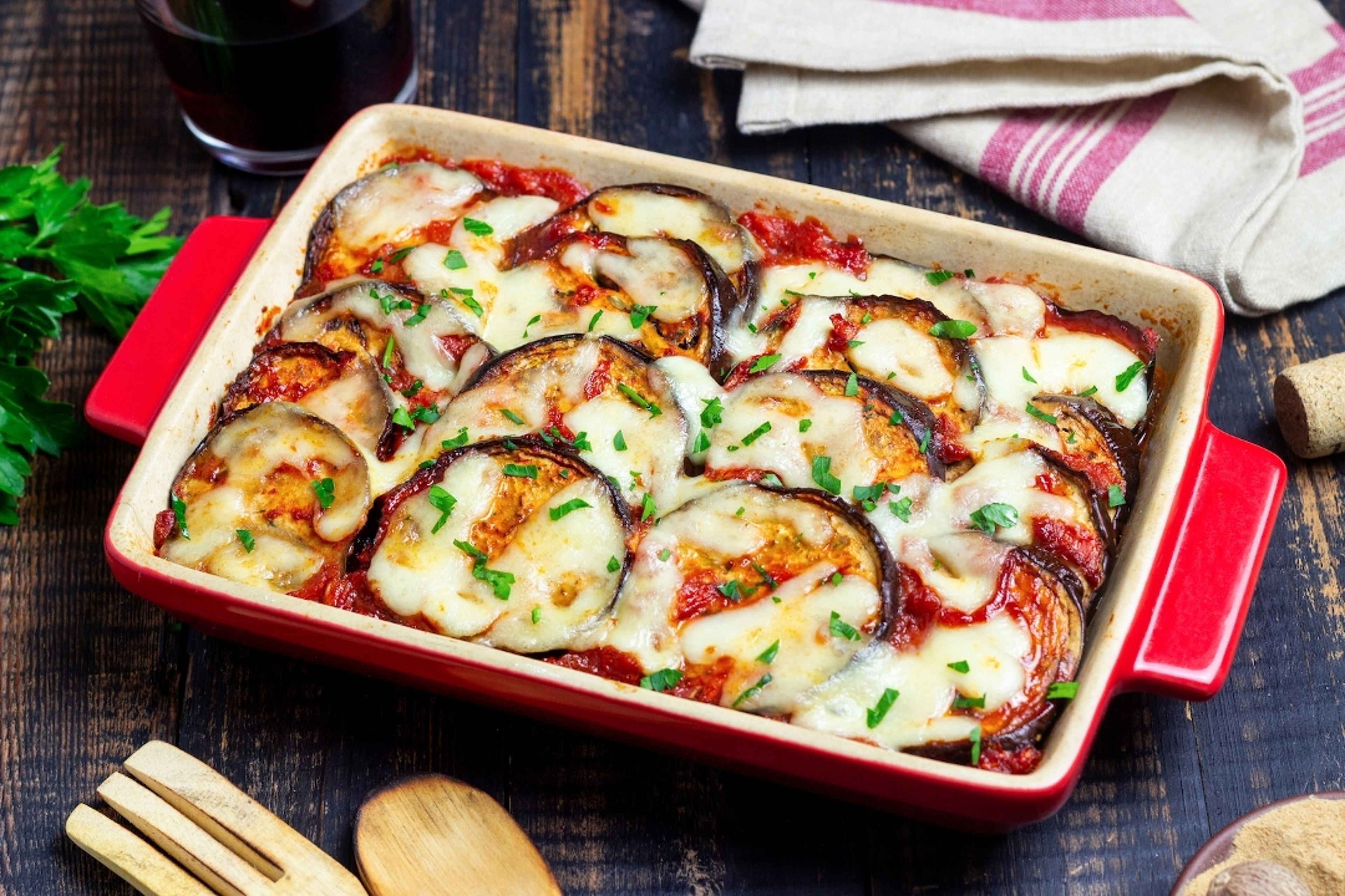 Eggplant parmigiana.