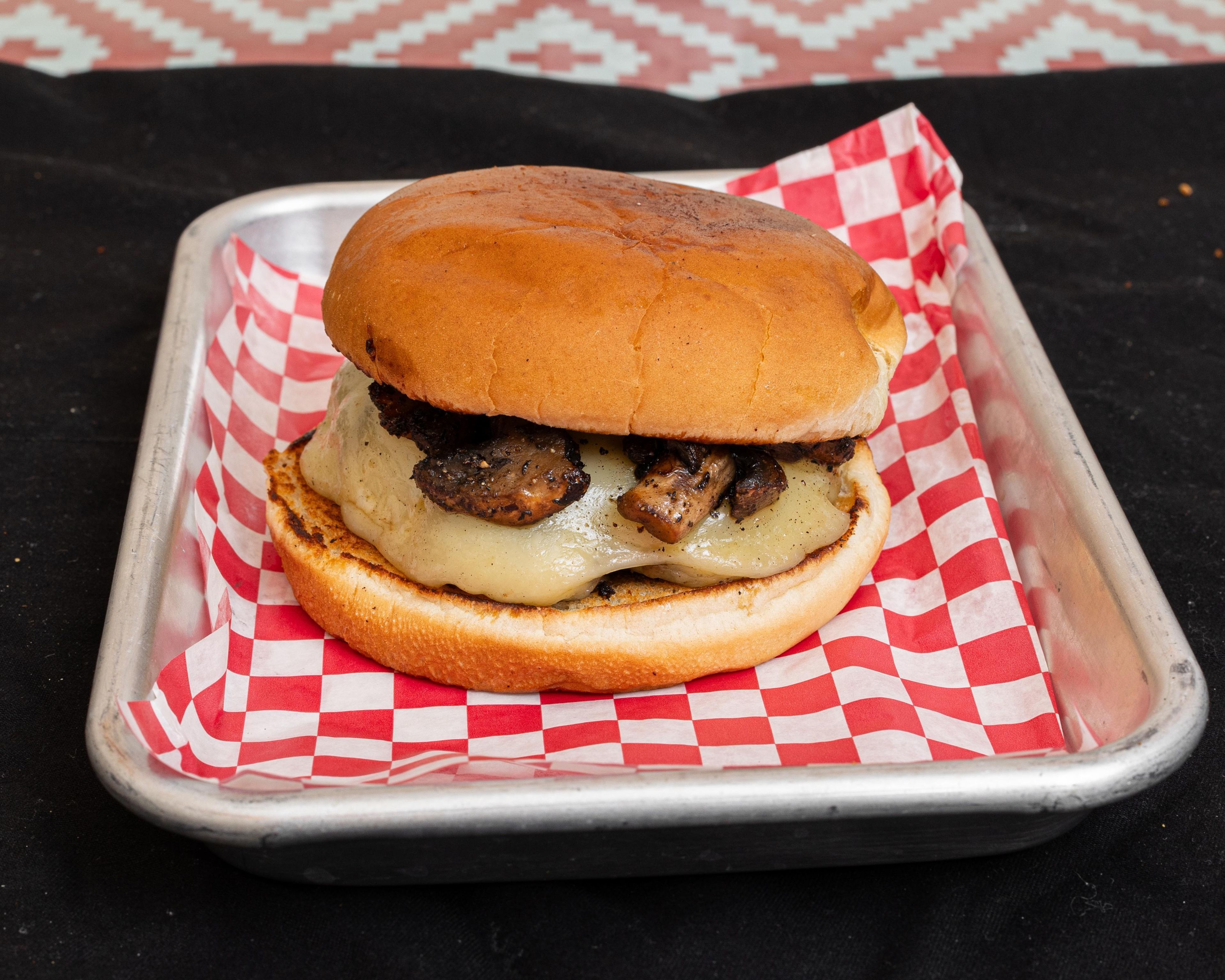 Mushroom Swiss Burger.