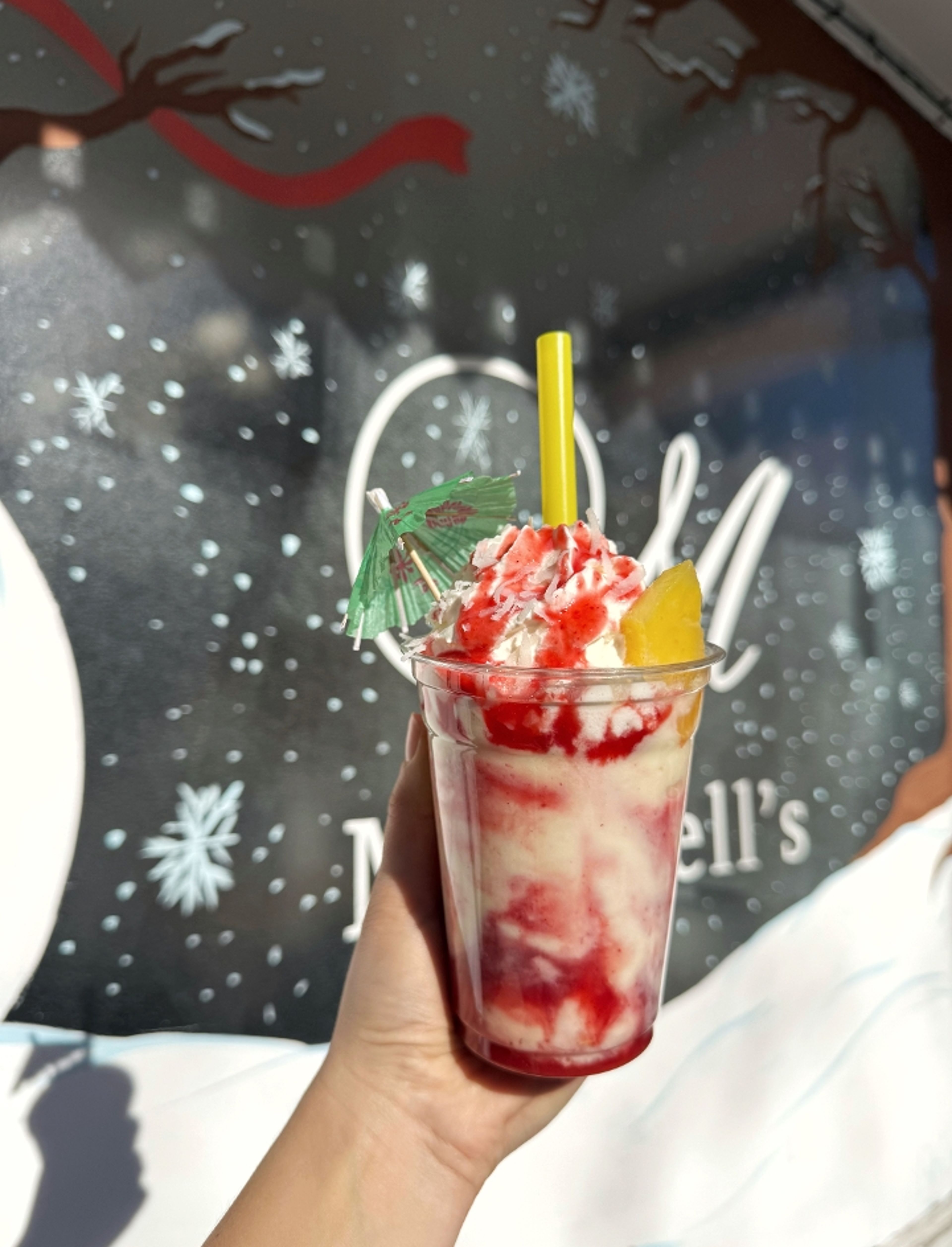 Lava Flow Shake (Pina Colada w/ Strawberry).