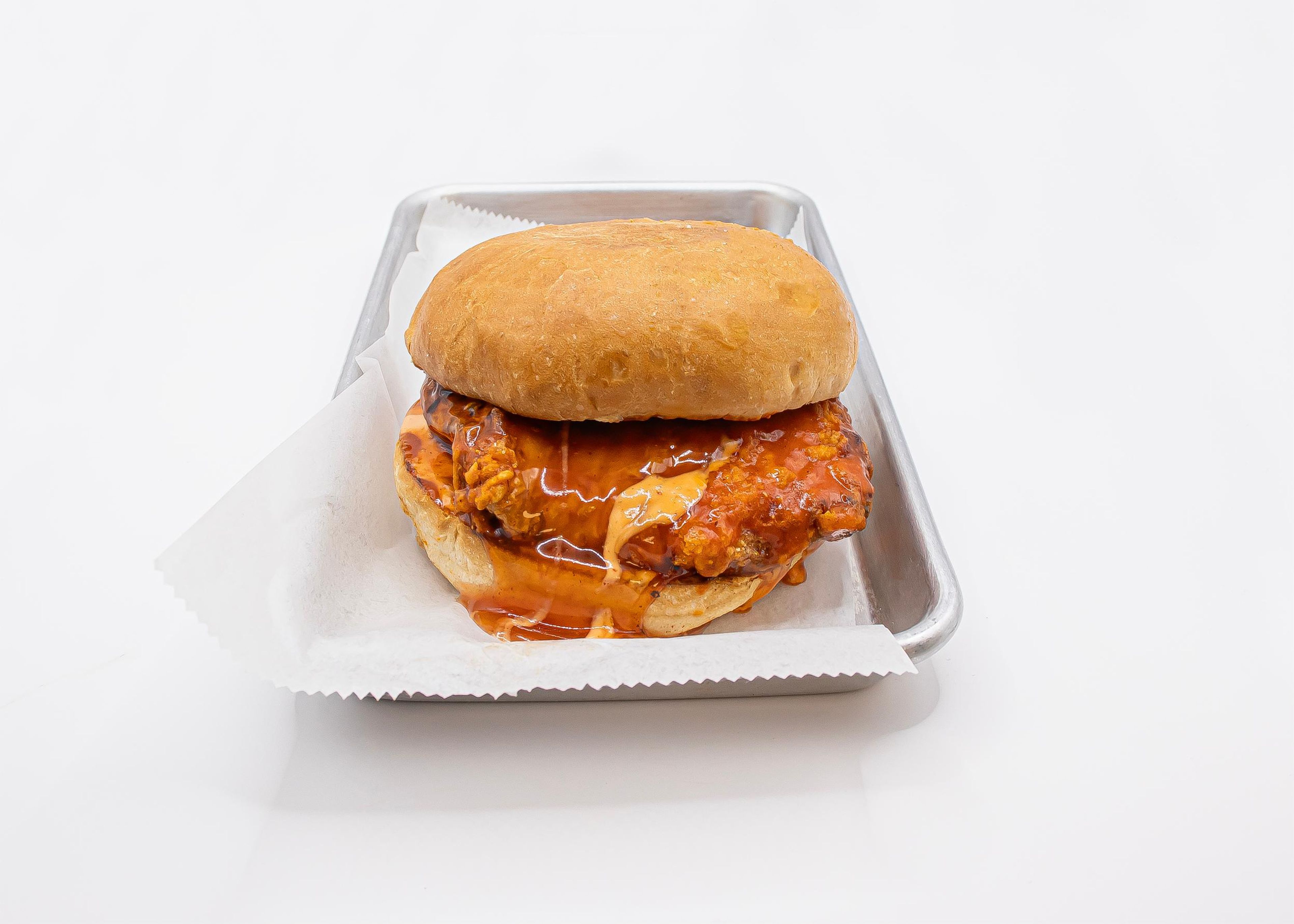 SAUCY Chicken Sandwich.