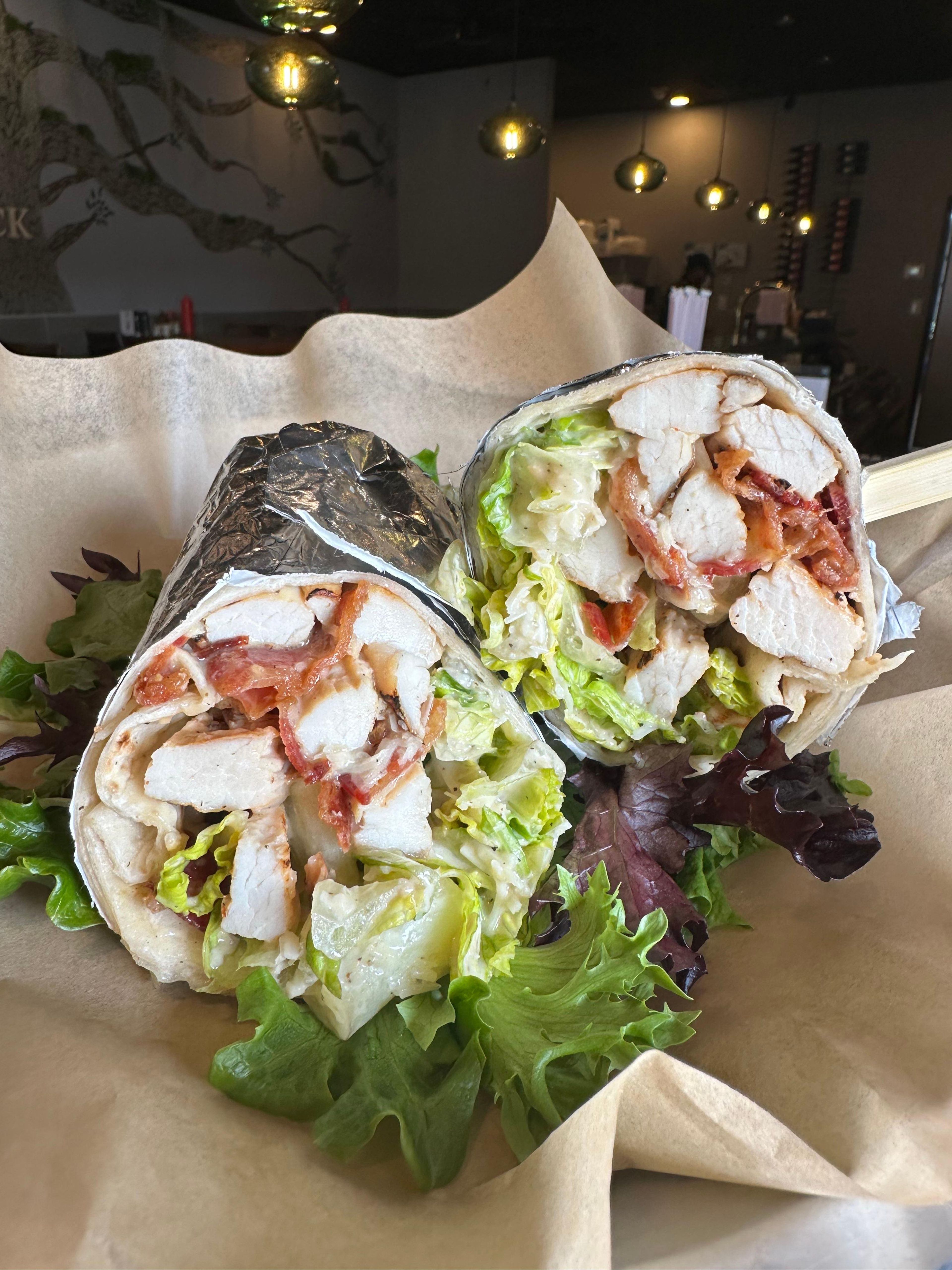 Chicken Bacon Caesar Wrap.