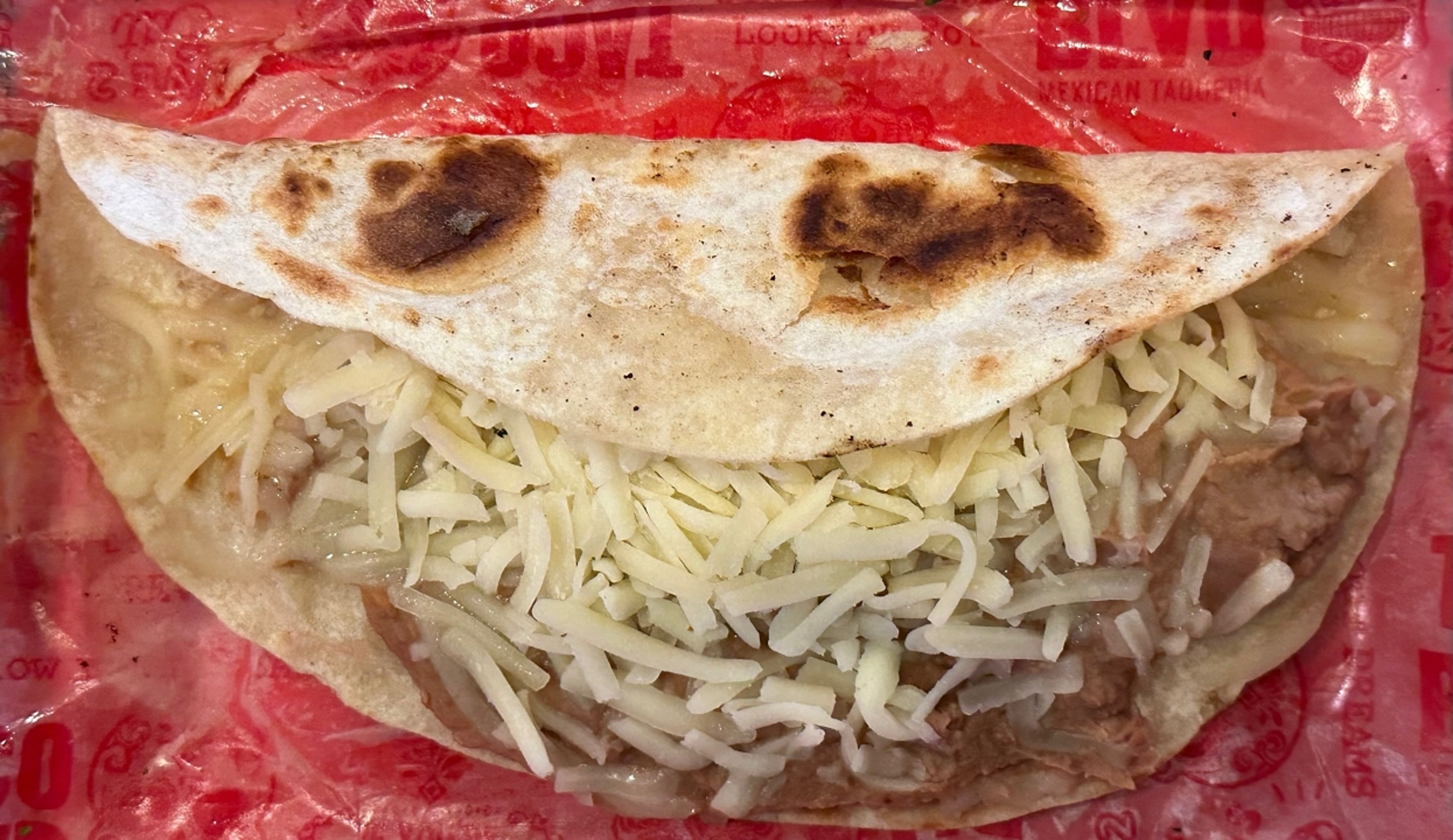 Taco 8" Bean and Chesse.