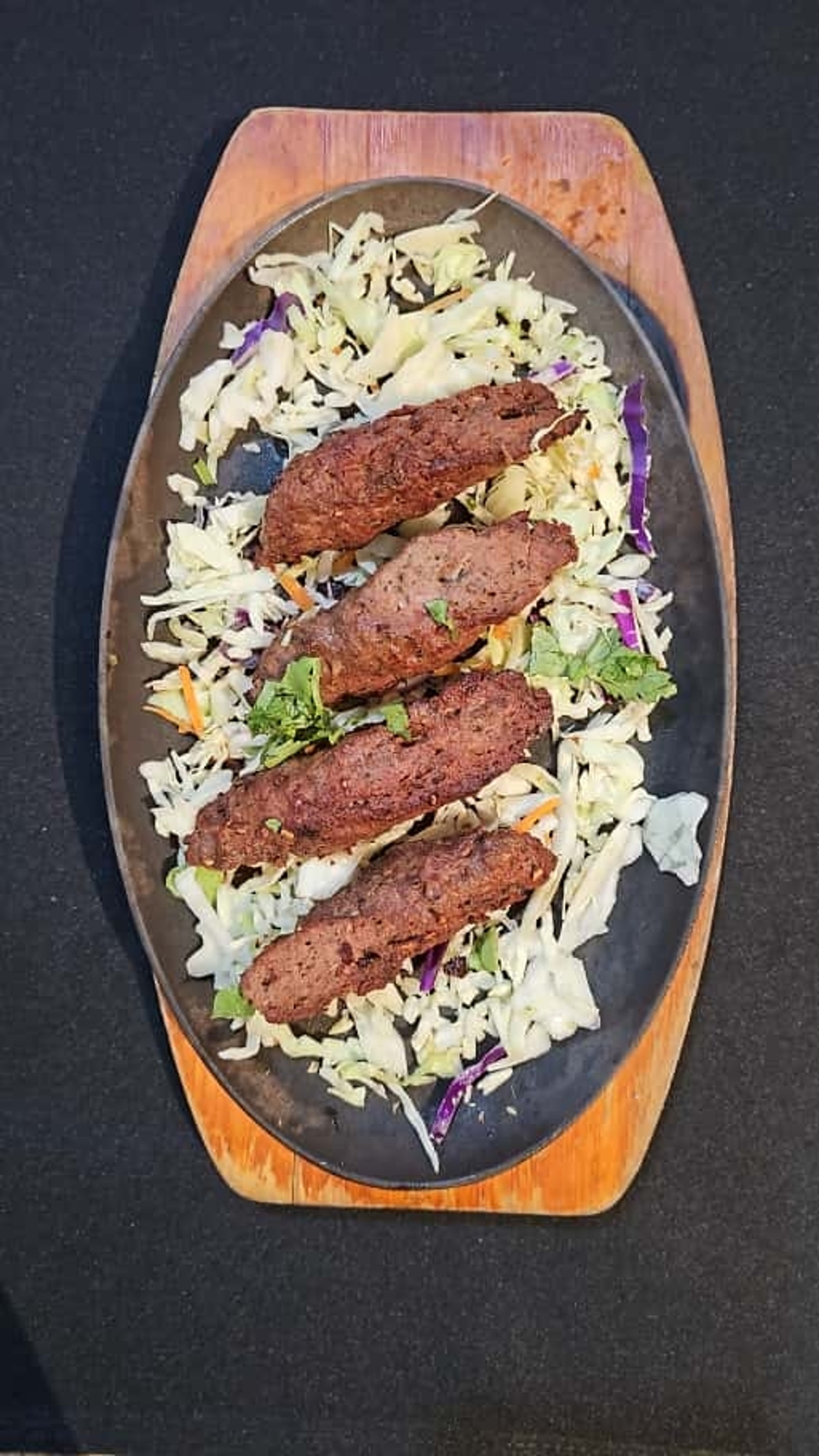 Lamb Seekh Kebab.