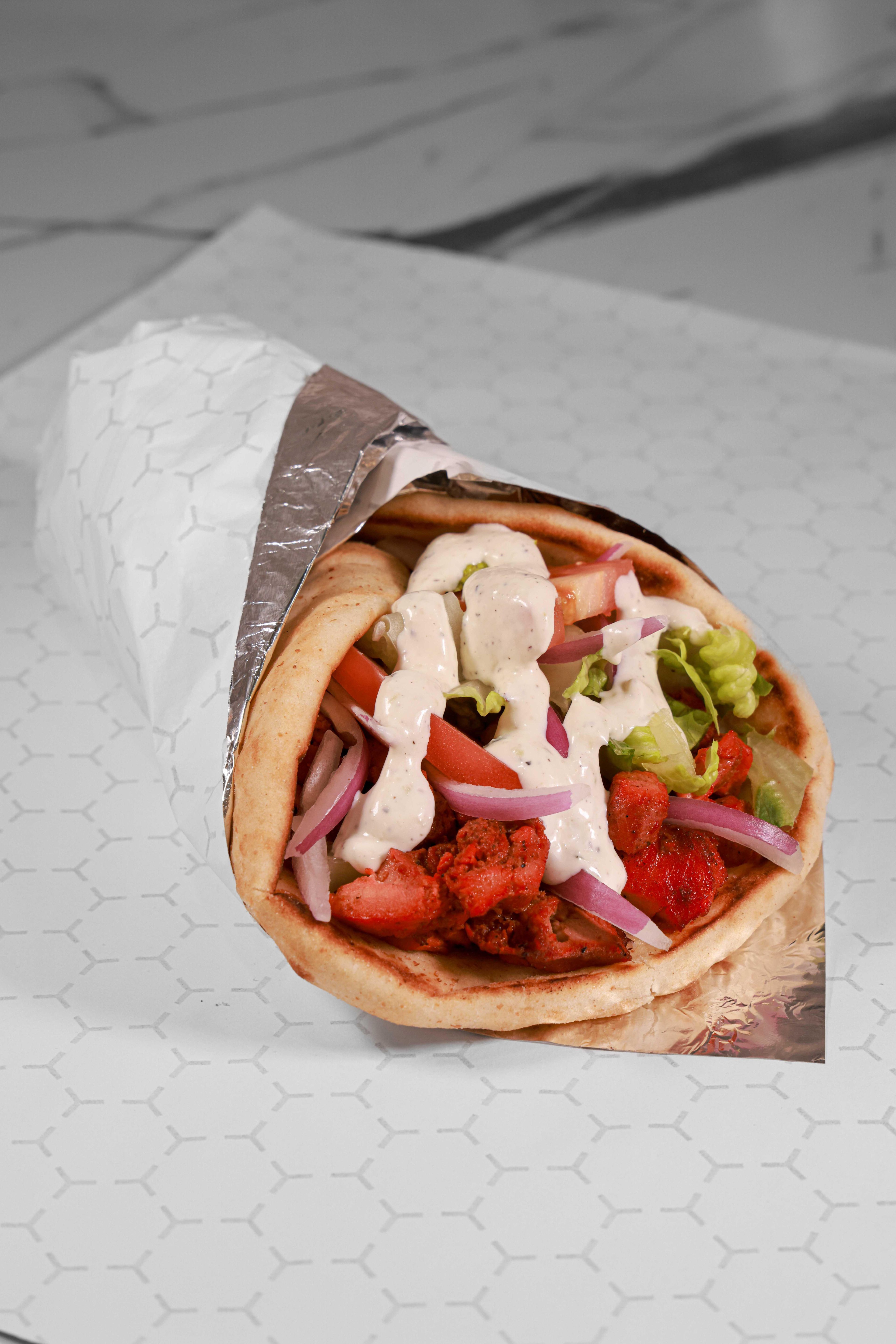 Chicken Gyro in Pita.