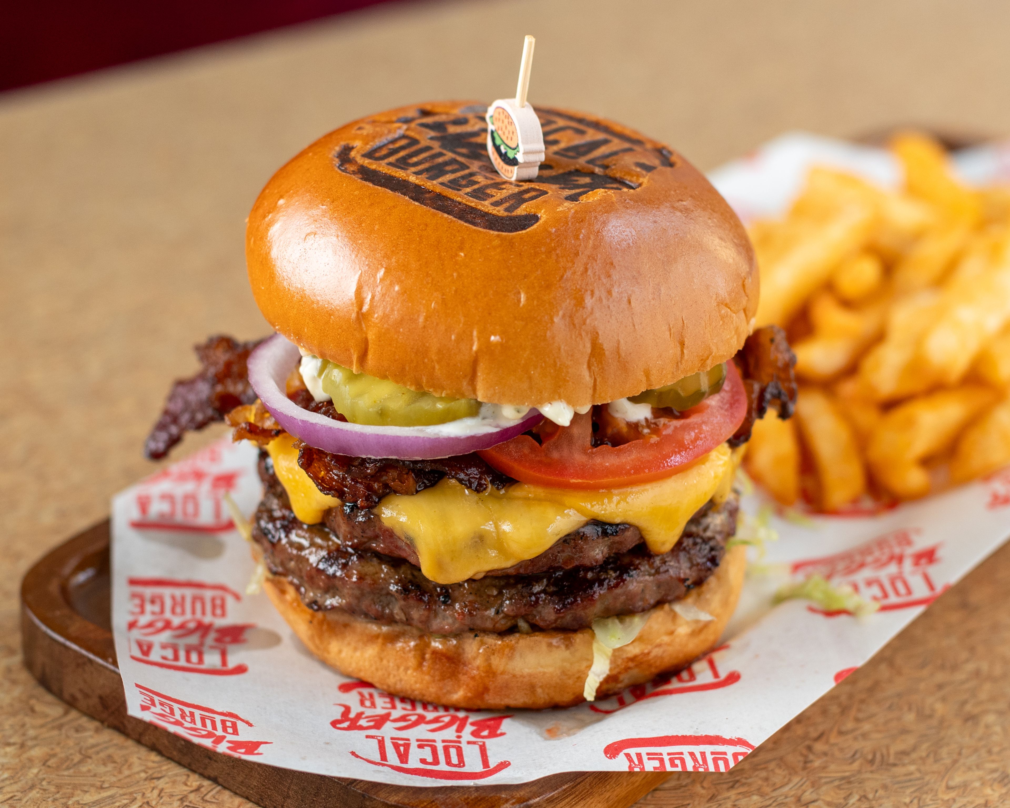 Double Bacon Cheddar Burger.