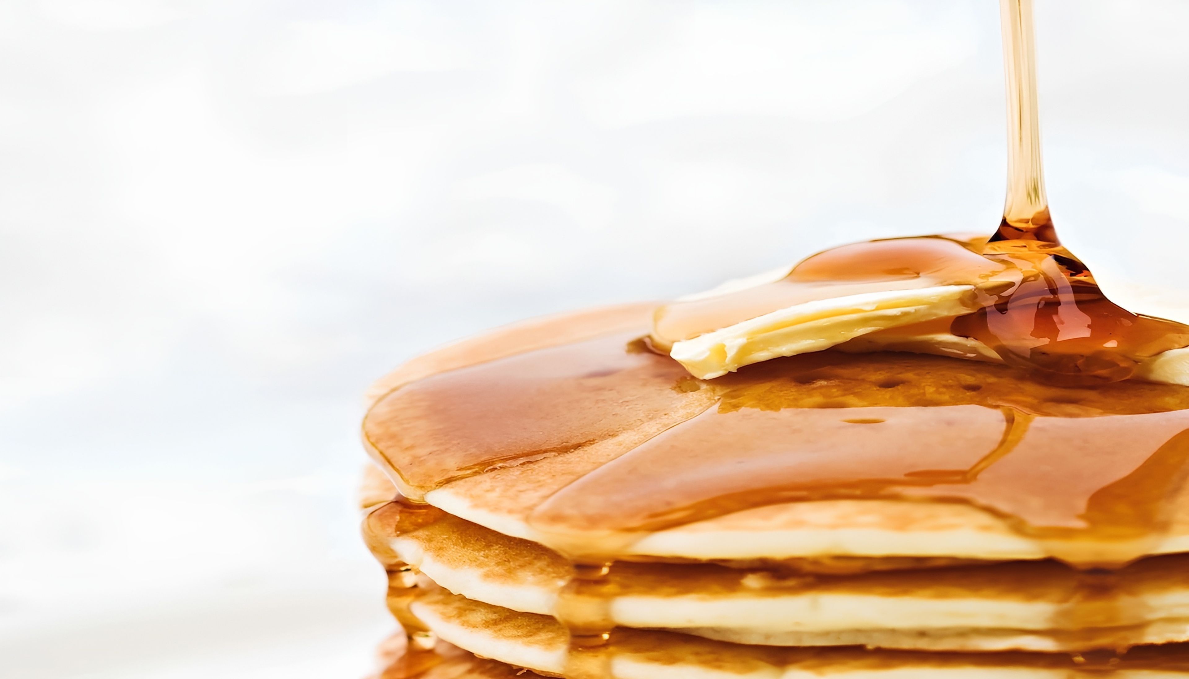 3 Golden Brown Pancakes Breakfast.