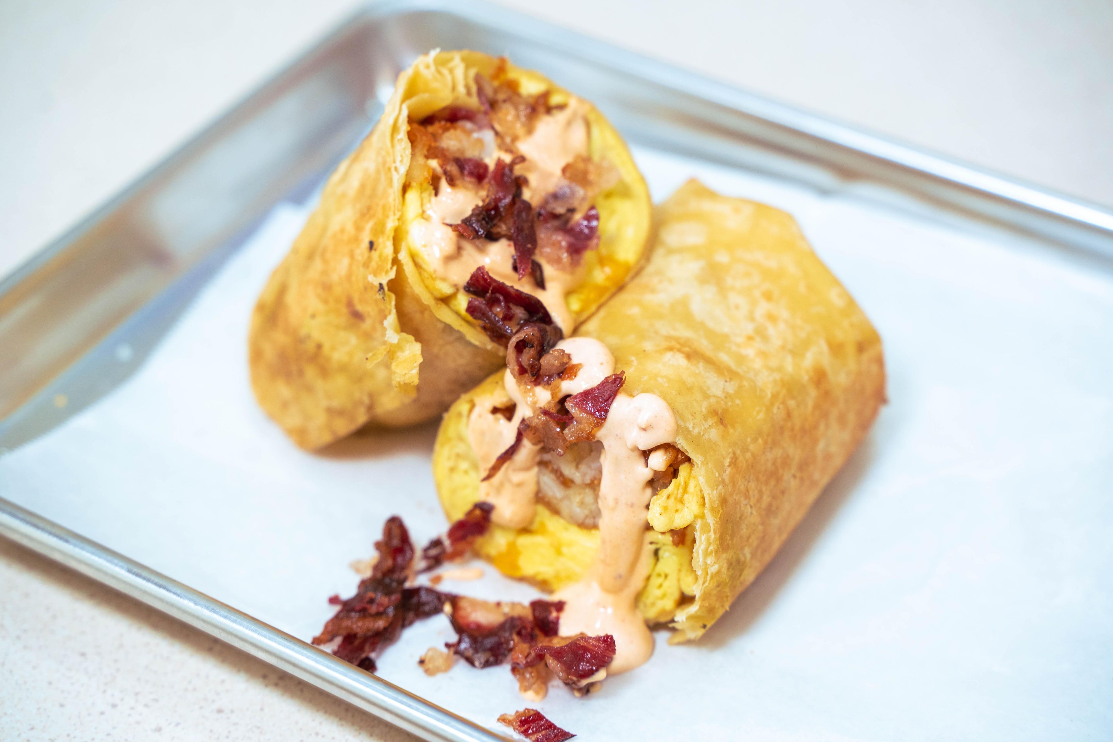 Cluckfast Burrito.