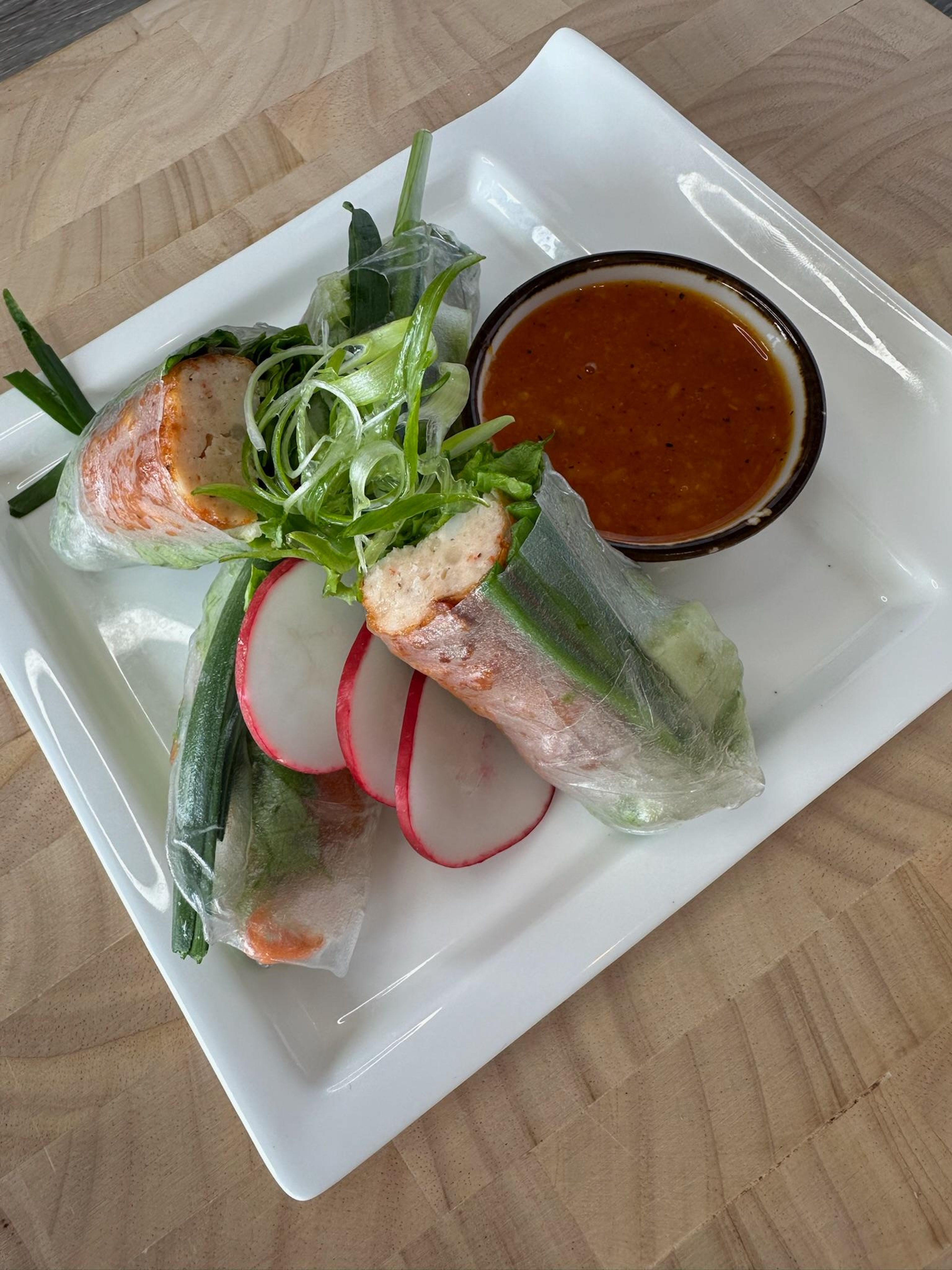 Shrimp Cake Spring Rolls (chao tom cuon).