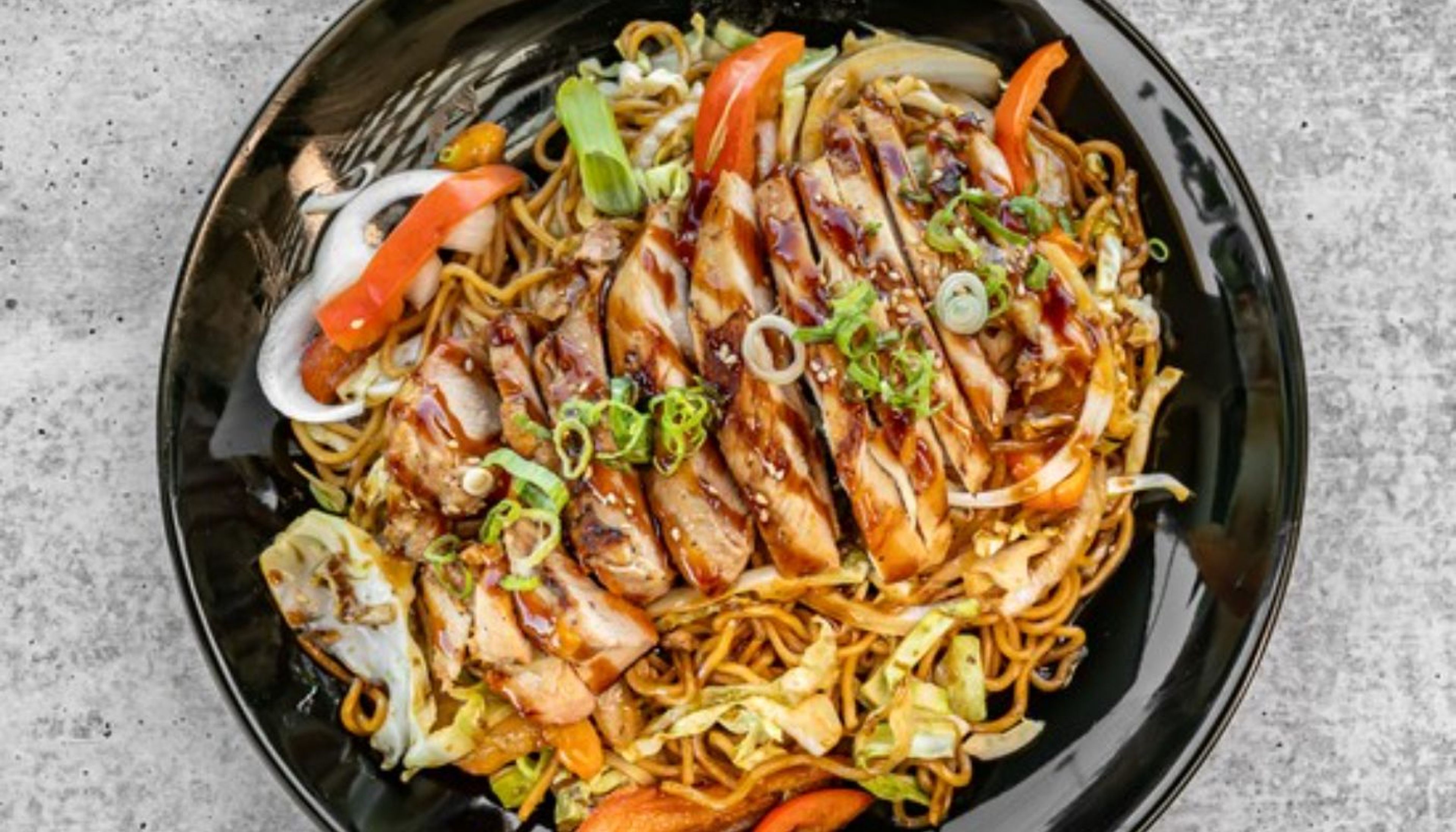 Yakisoba Noodles and Chicken.