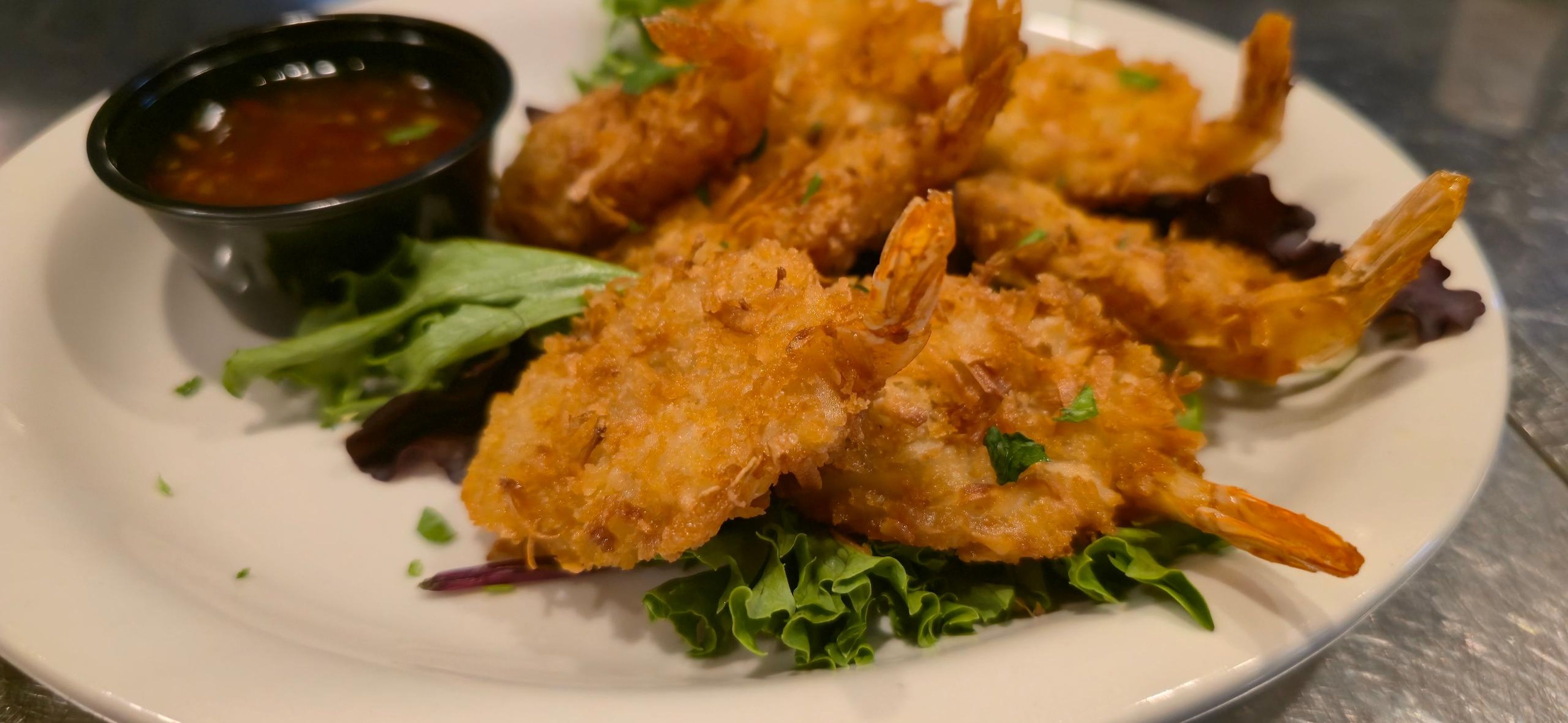 Coconut Prawns.