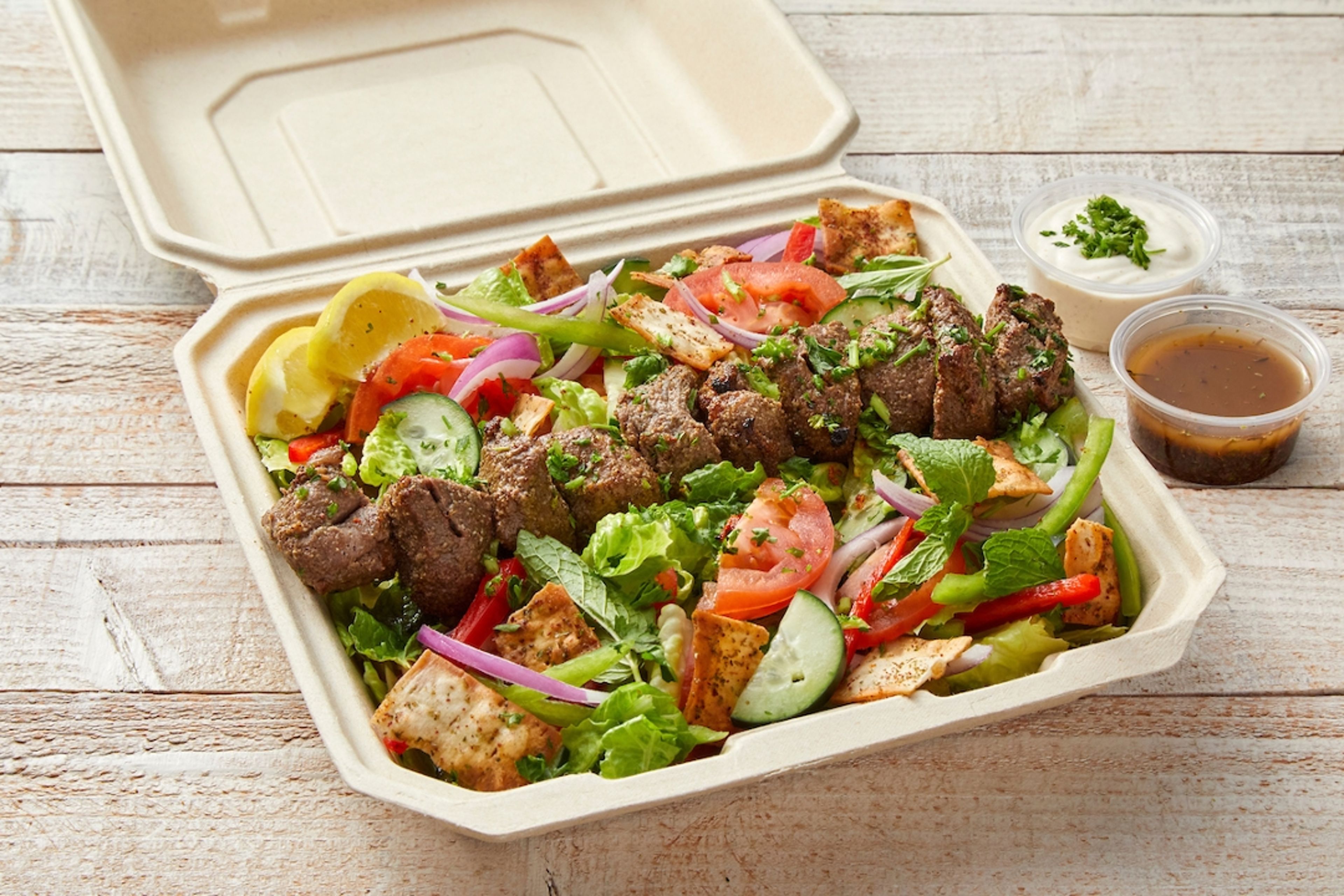 Lamb Kebab Salad.