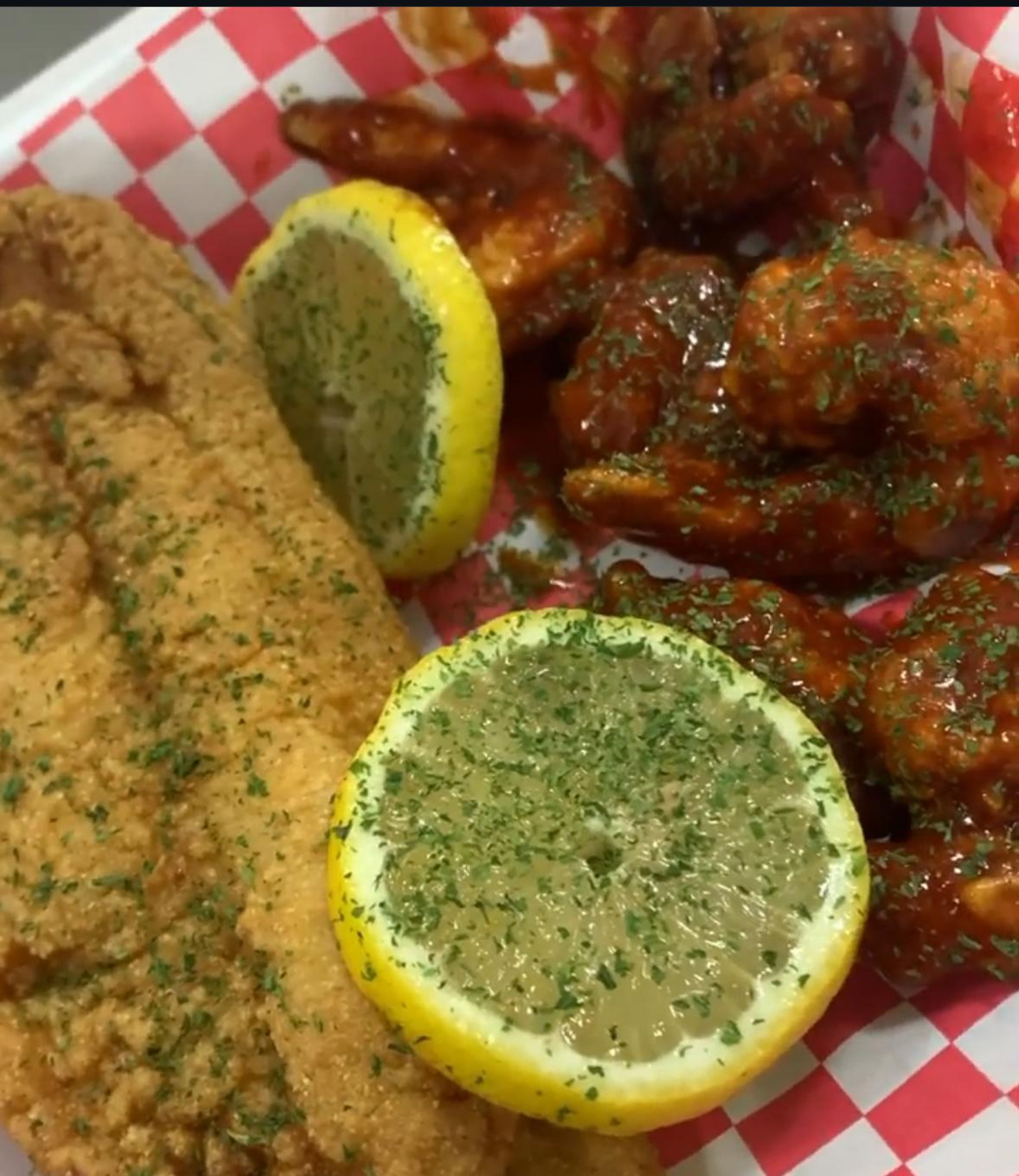 2 pc Catfish & 6 pc Shrimp.