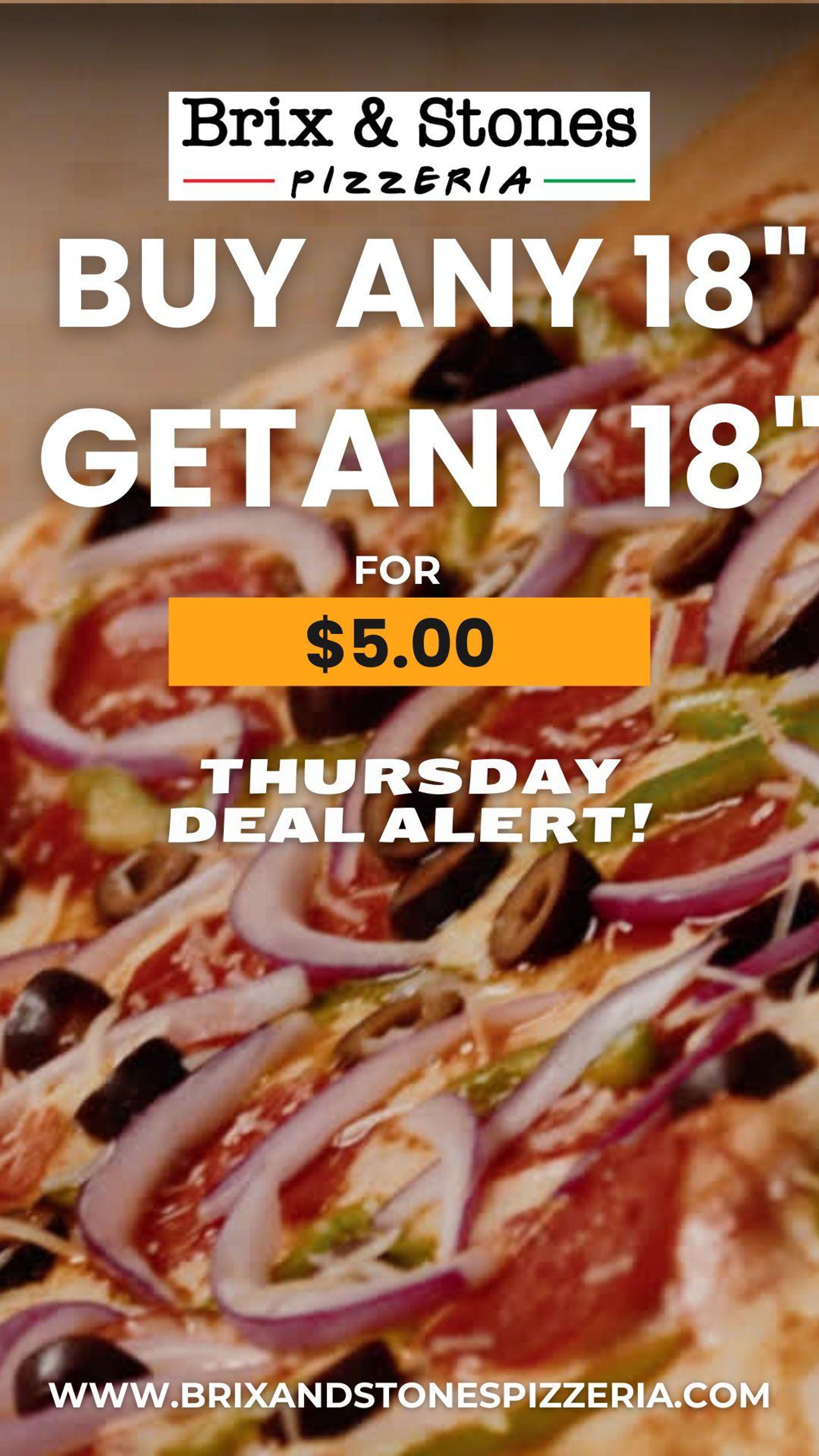 Thursday Only ! (Buy Any XL Get Any Large for $5.00).