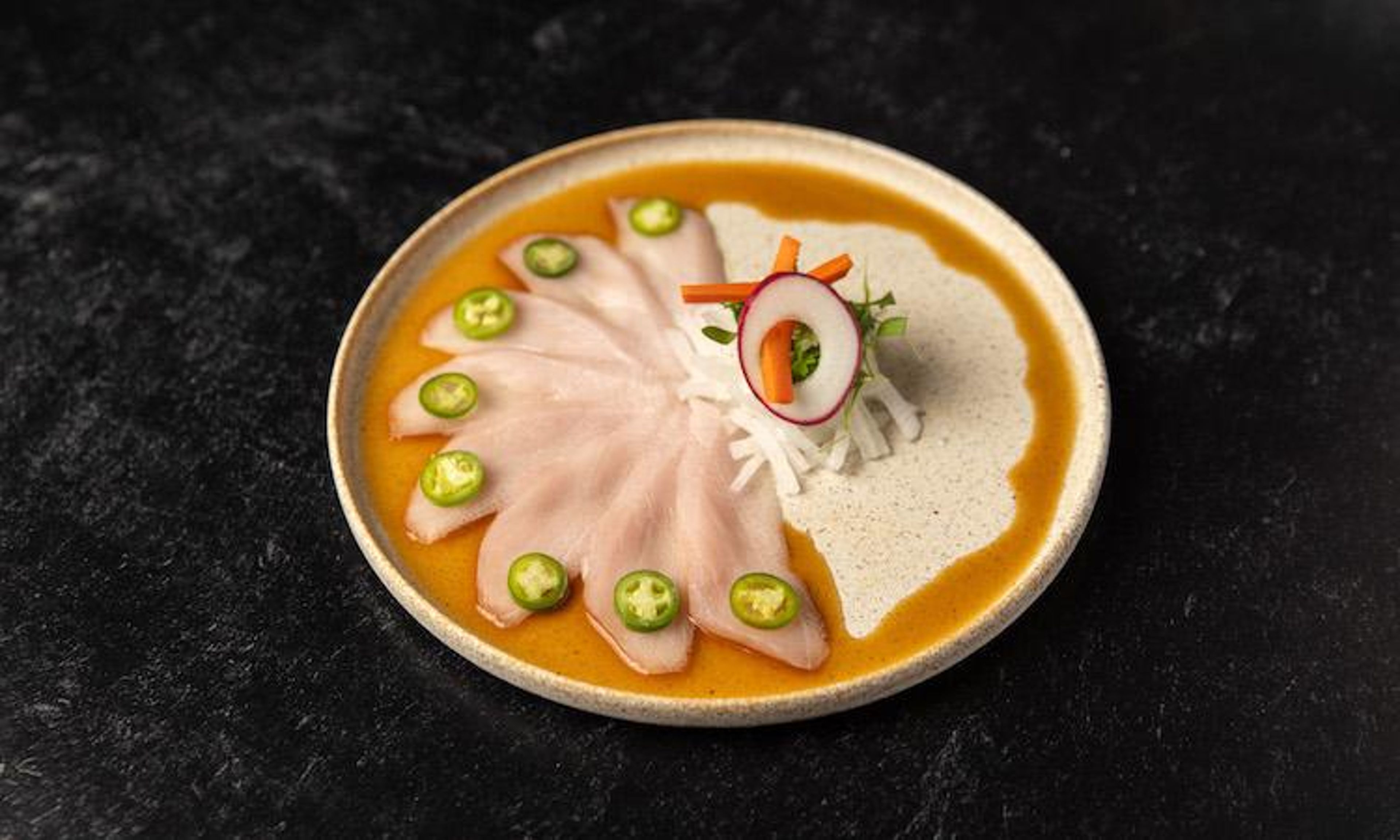 Yellowtail Sashimi with Serrano.