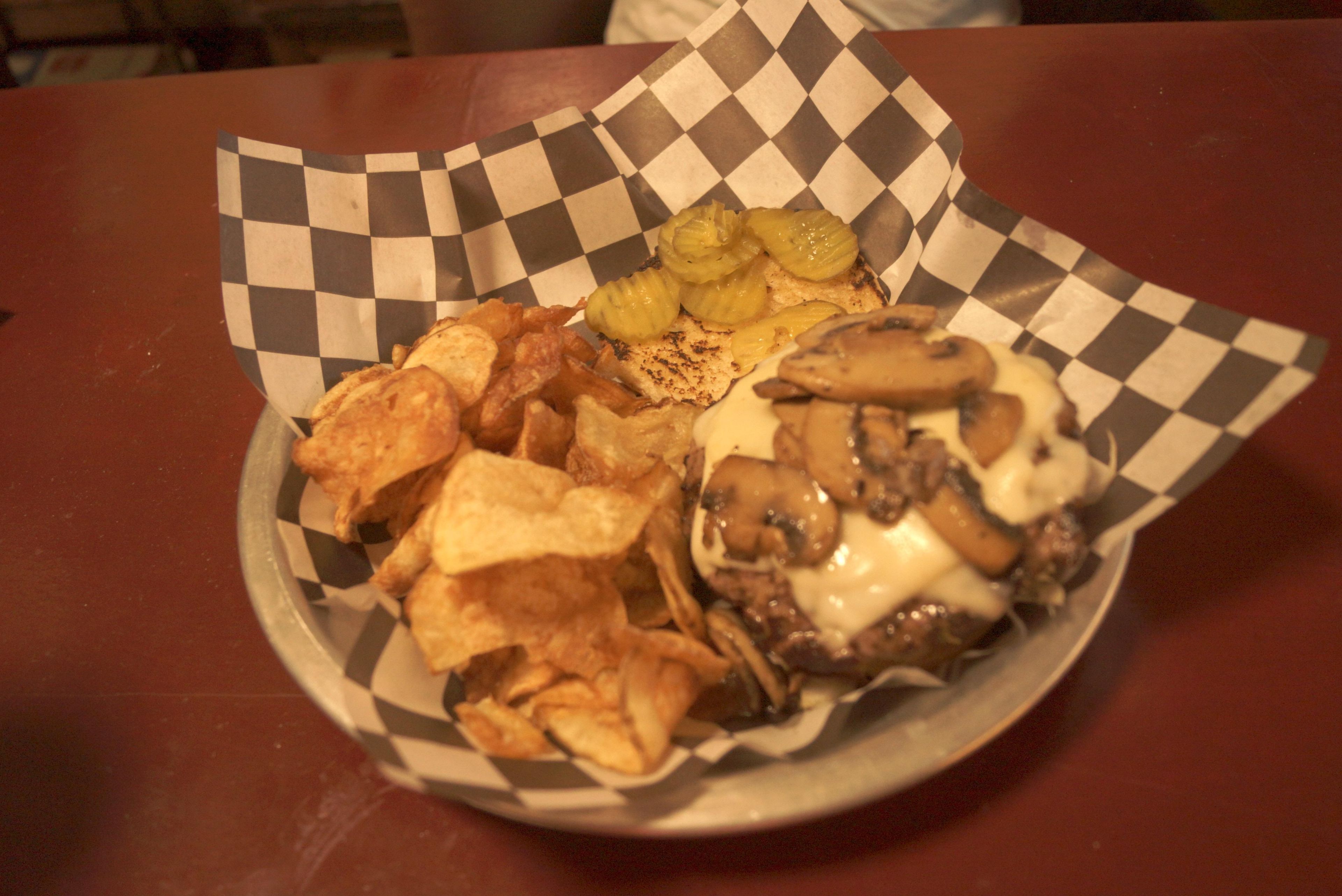 Mushroom Swiss Burger.