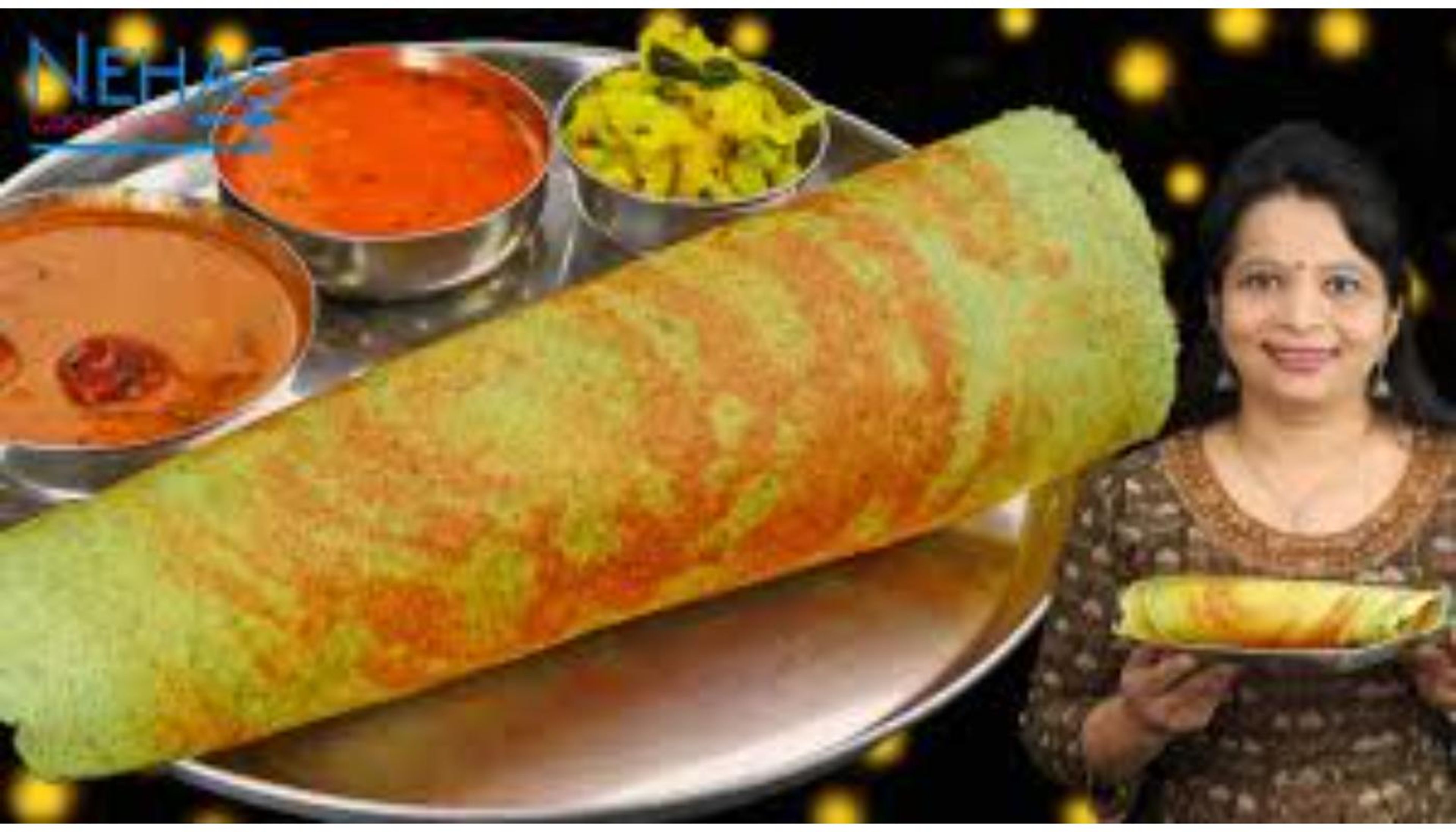 Green gram Dosa AKA Pesarattu - Vegan, Gluten free.