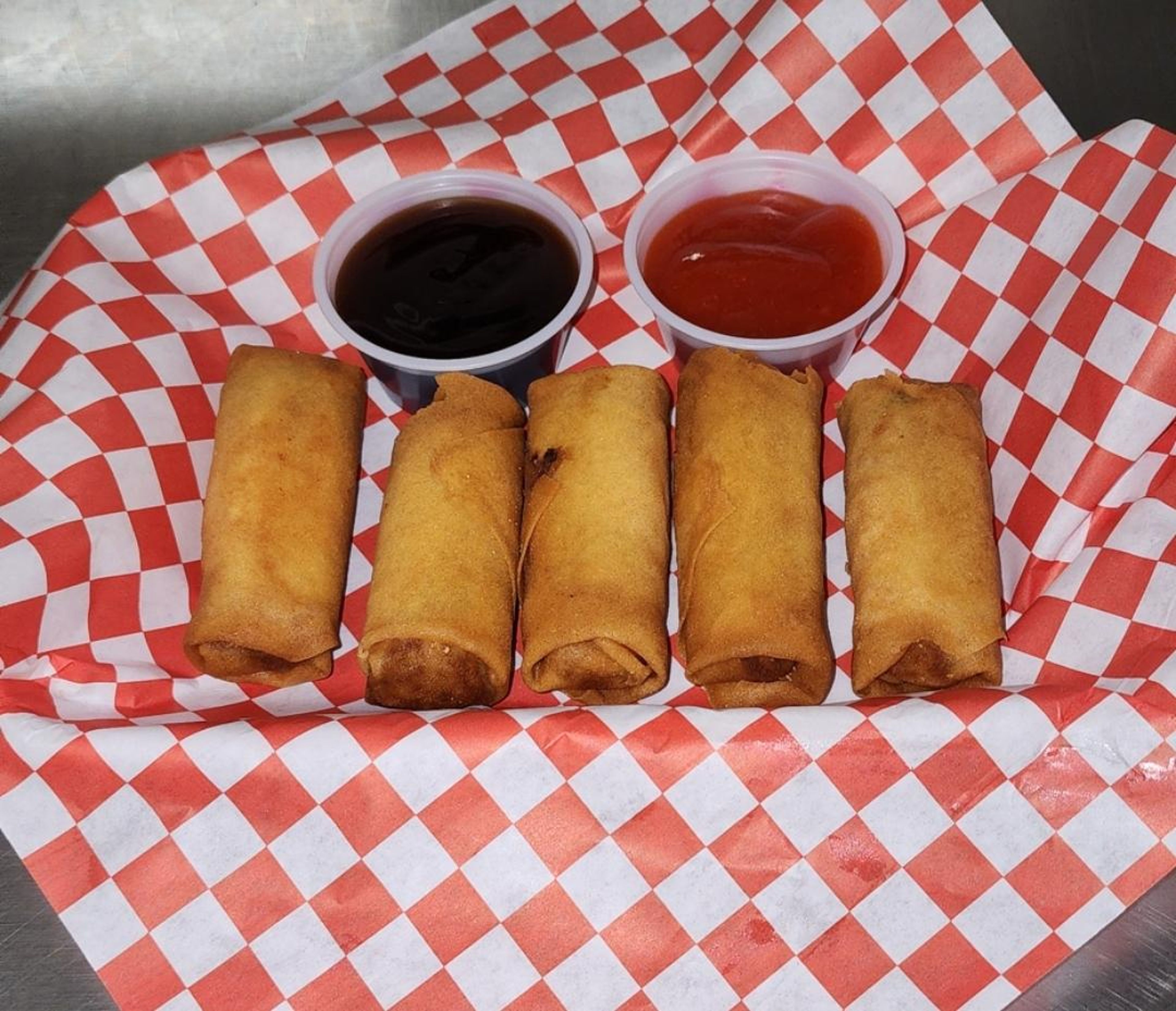 5 SHRIMP SPRING ROLLS.