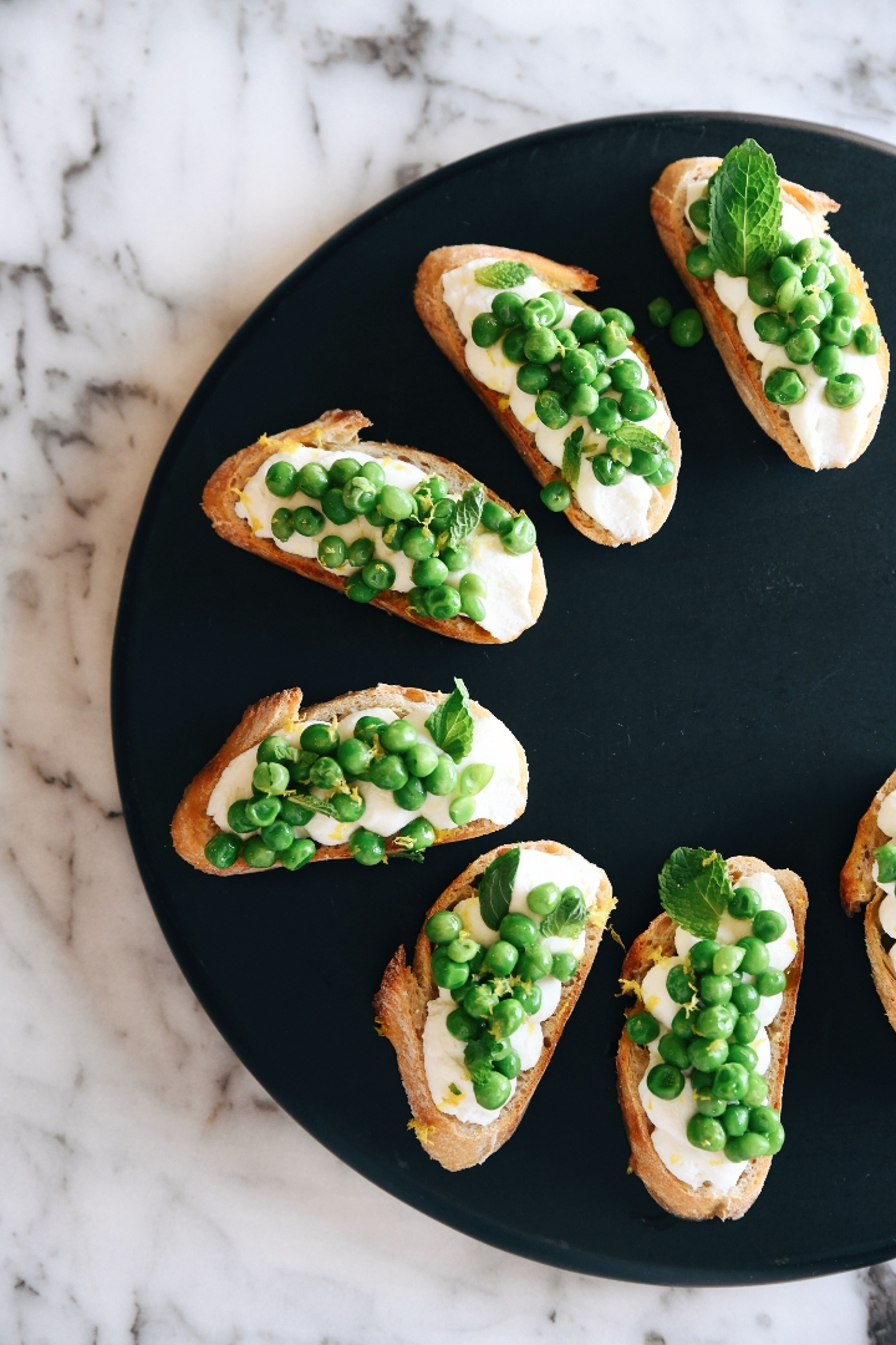 Seasonal Vegetarian Crostini Platter.