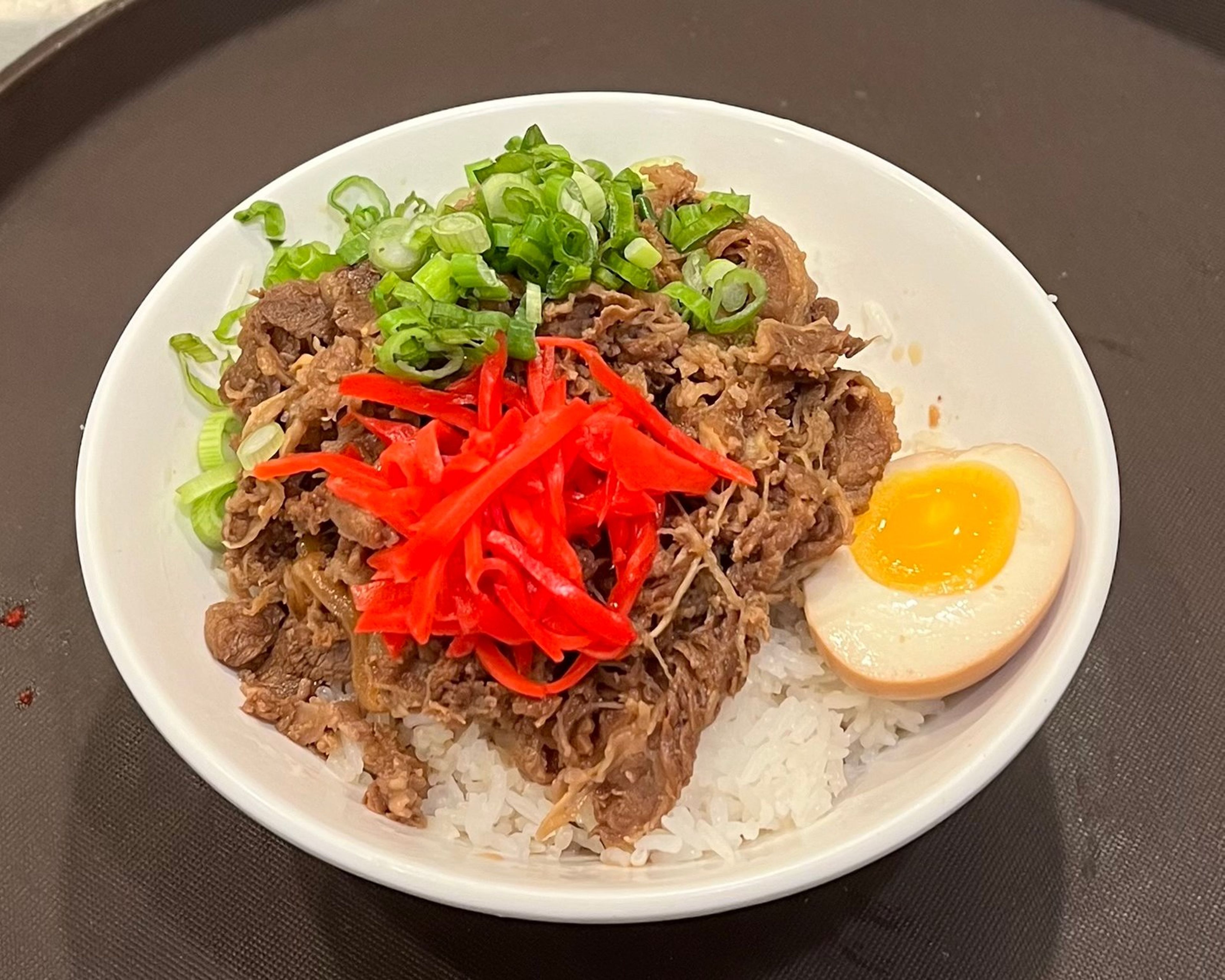 Beef sukiyaki rice bowl.