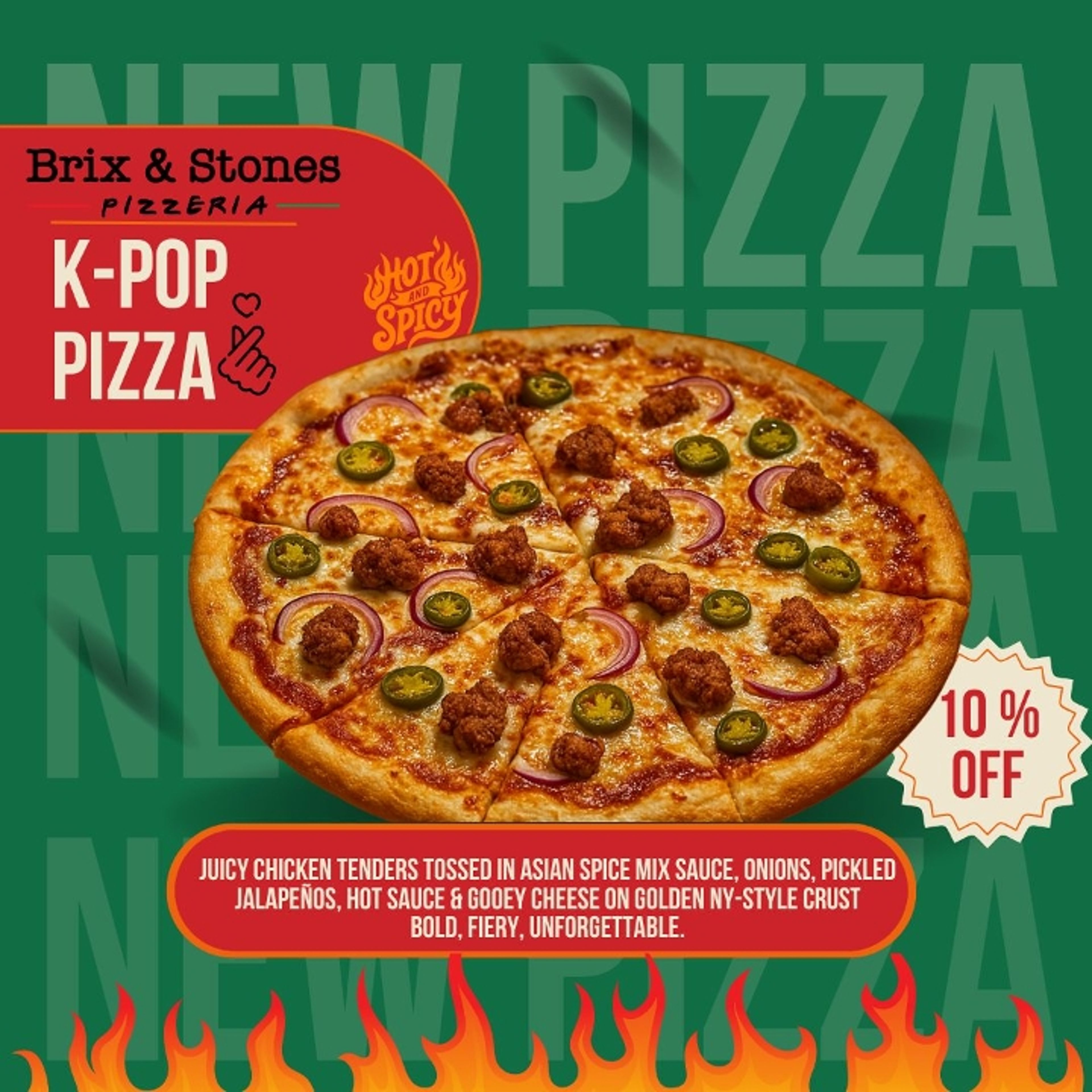 New Large K-pop Pizza.