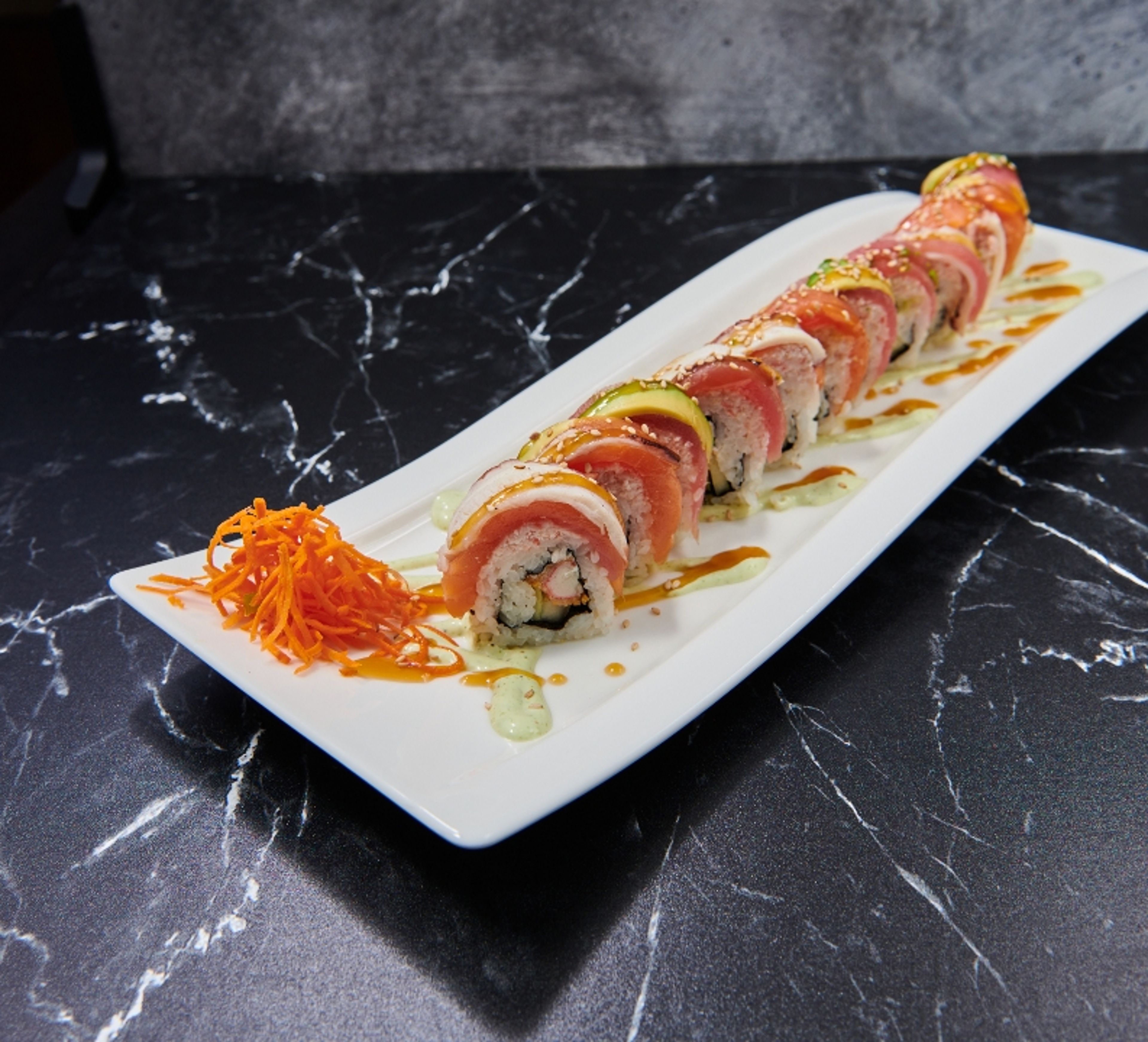 Delicious Rainbow Roll at Our Sushi Restaurant