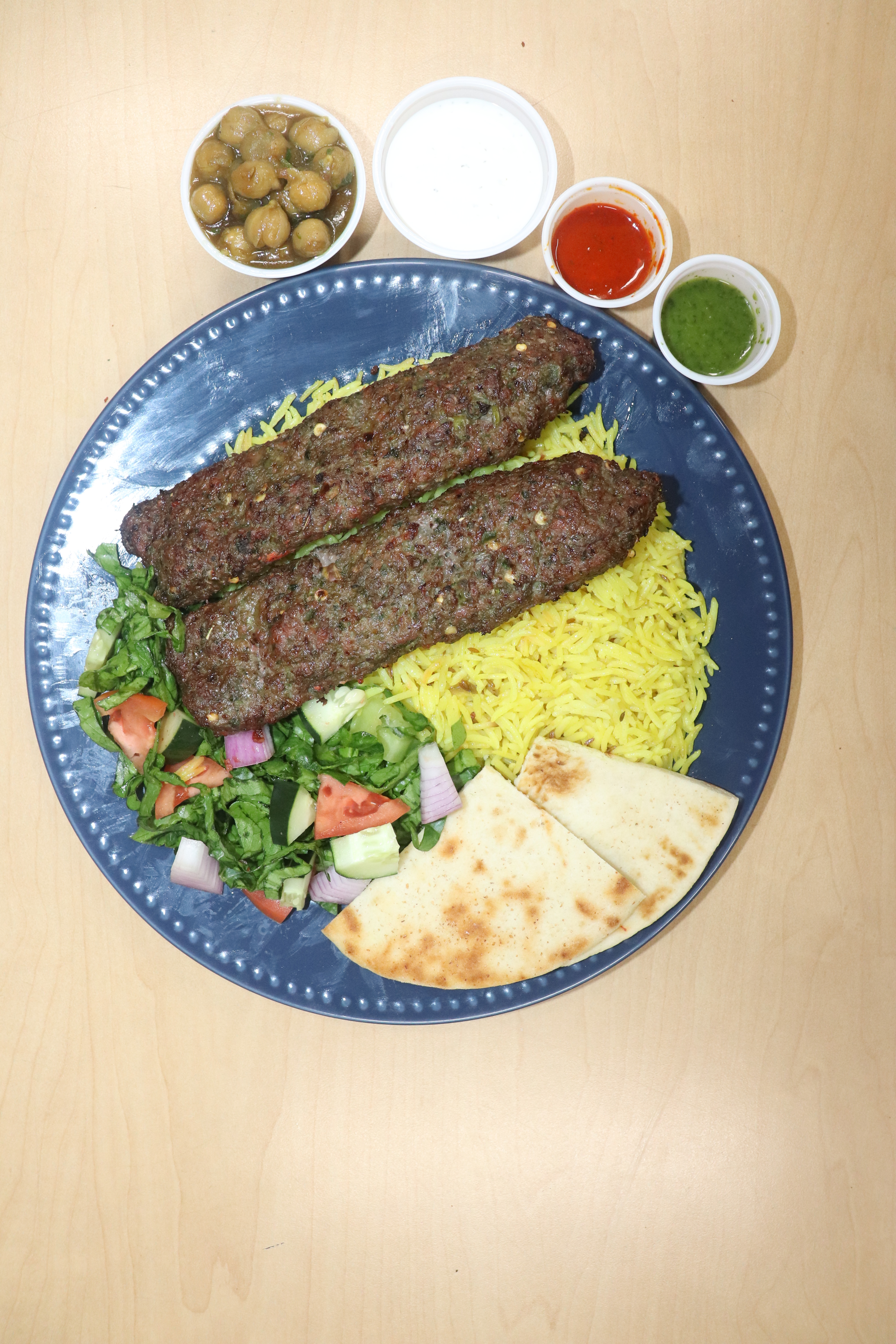Beef Kebab Platter.