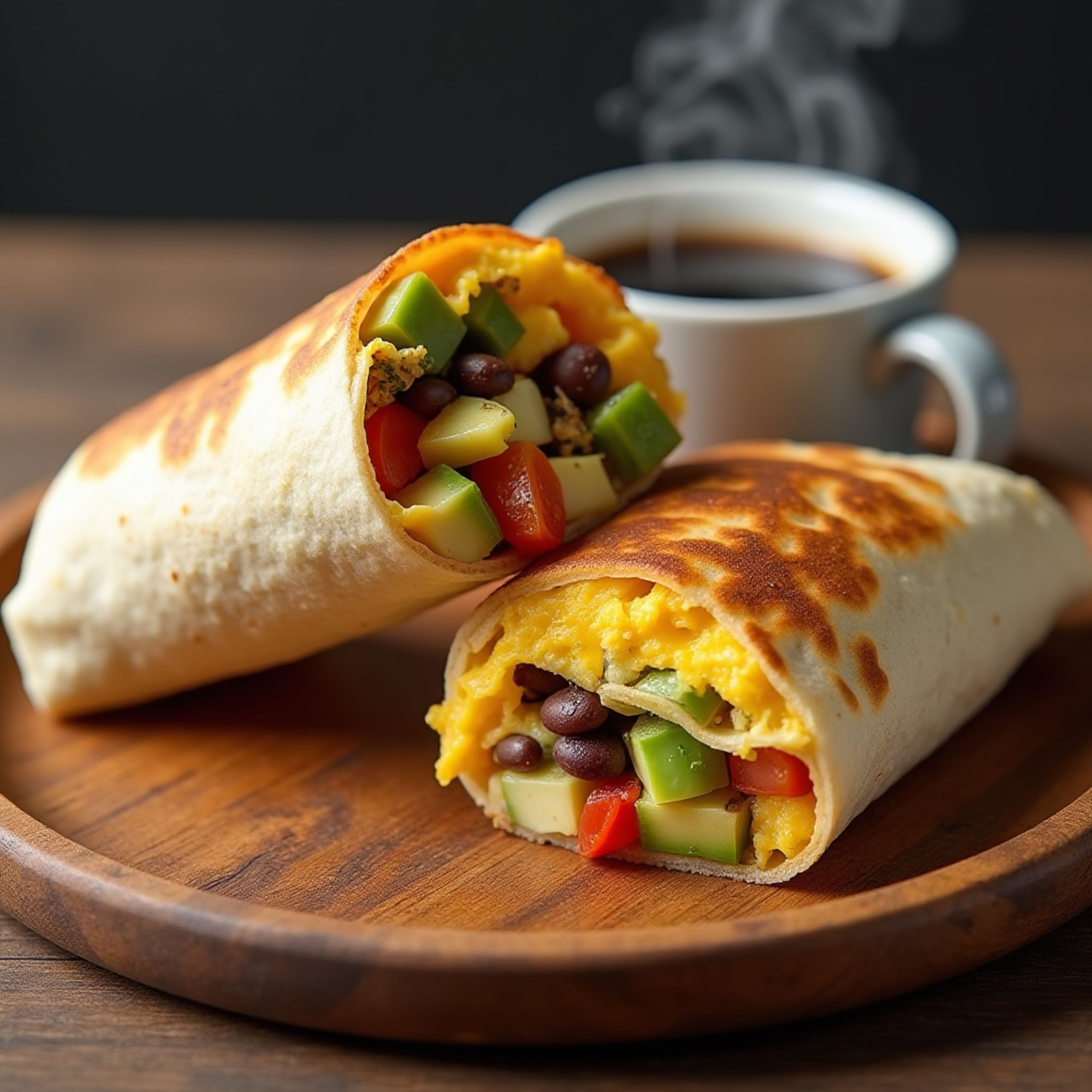 Breakfast Burrito with small coffee.