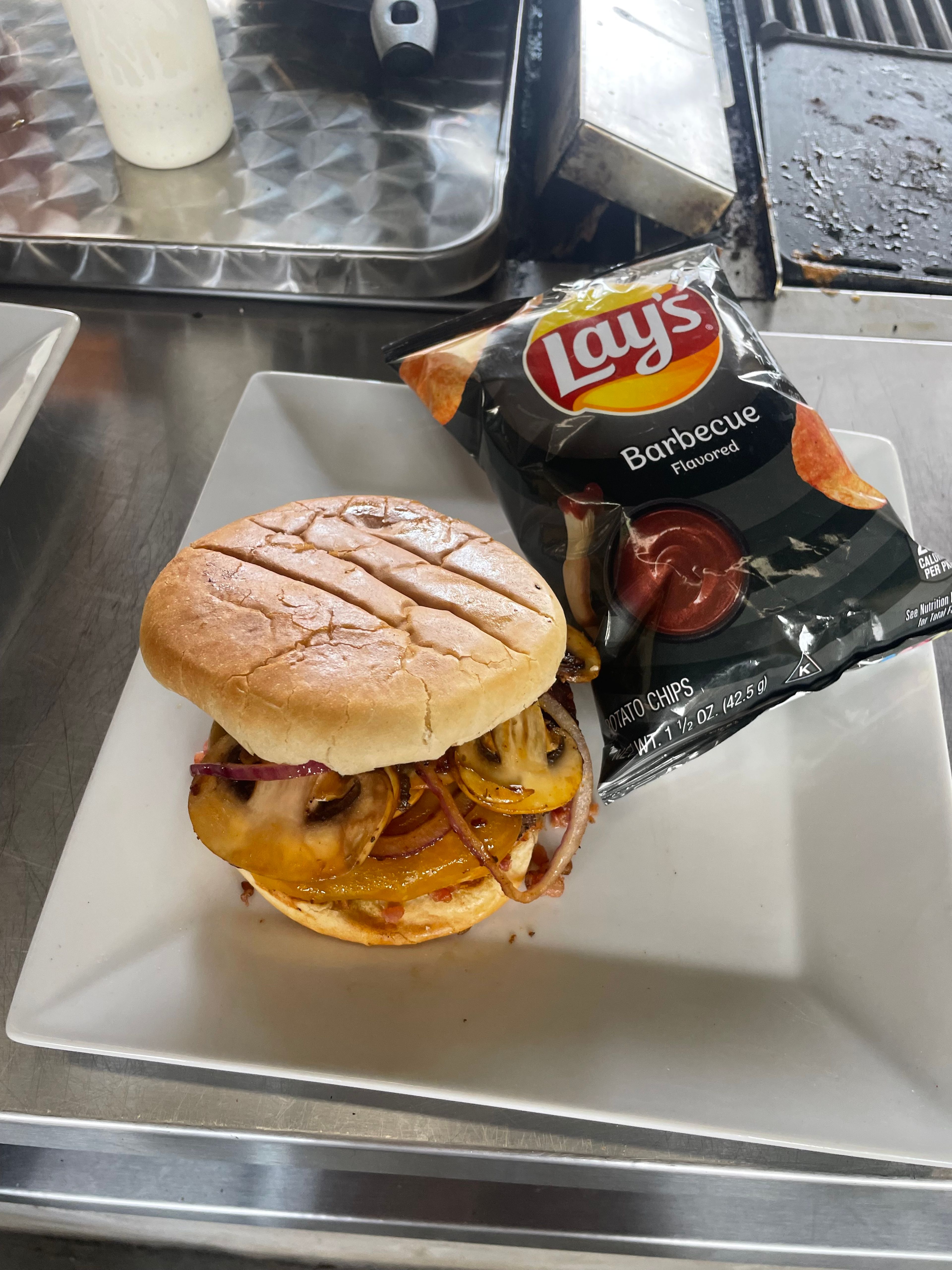 Pepper Jack Mushroom Burger.